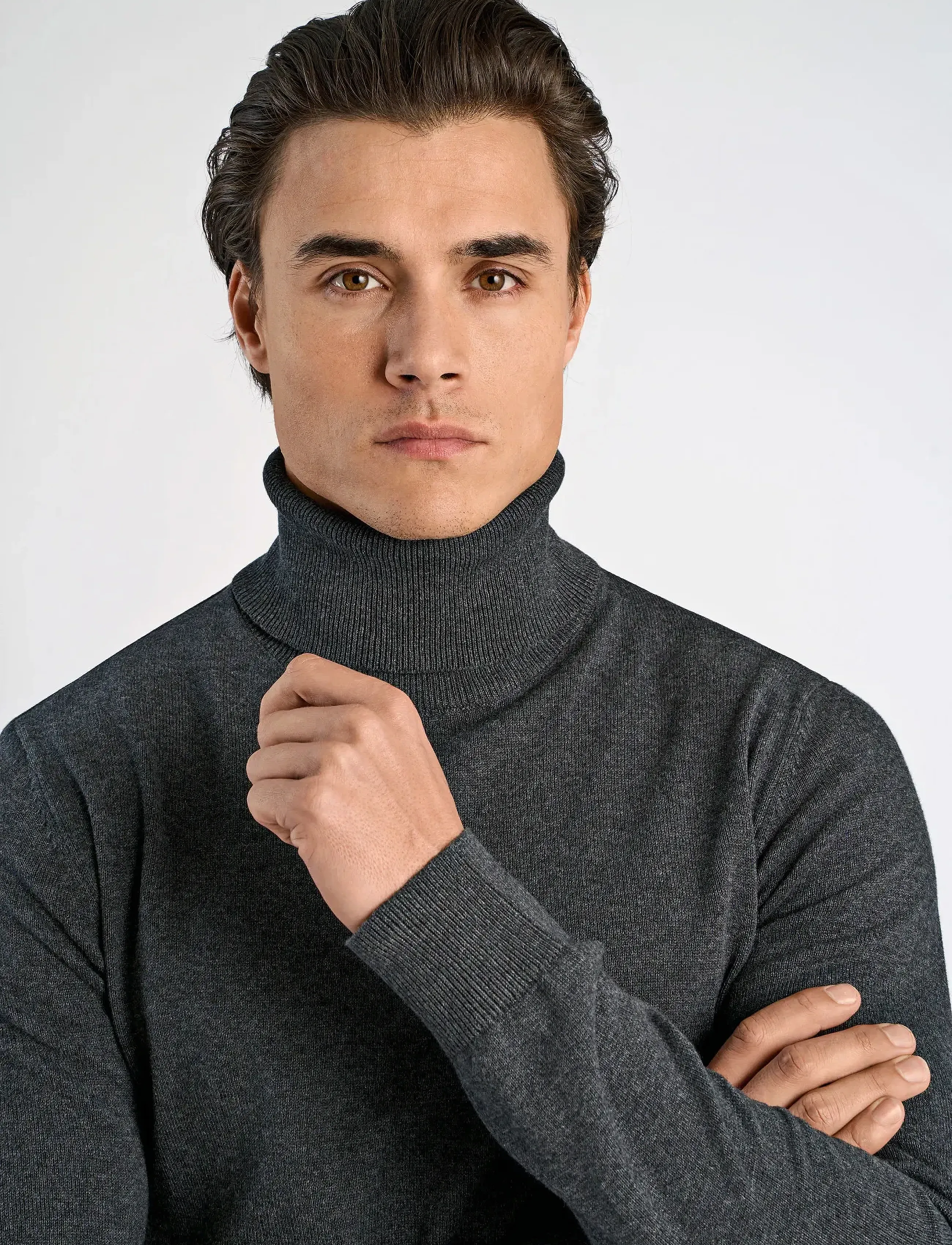 Lindbergh - 100% recycle knit roll neck - rollkragen - charcoal - 5