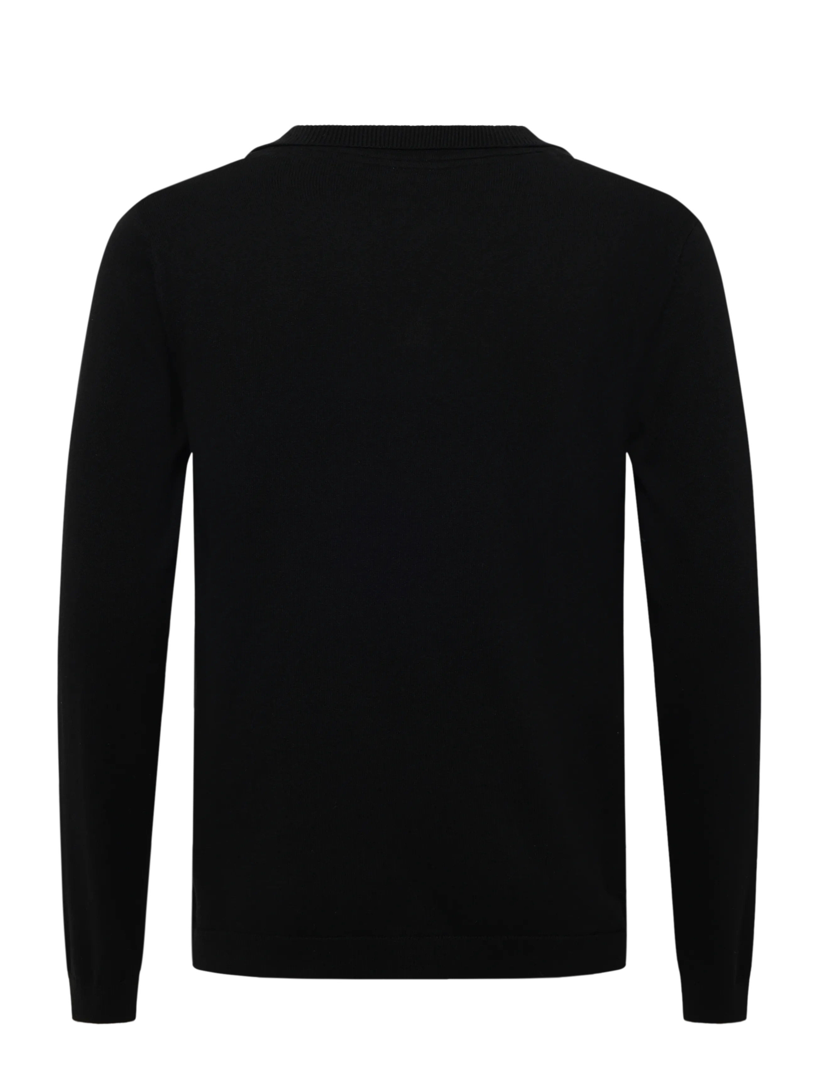 Lindbergh - Recycle split neck polo - gestrickte polohemden - black - 2