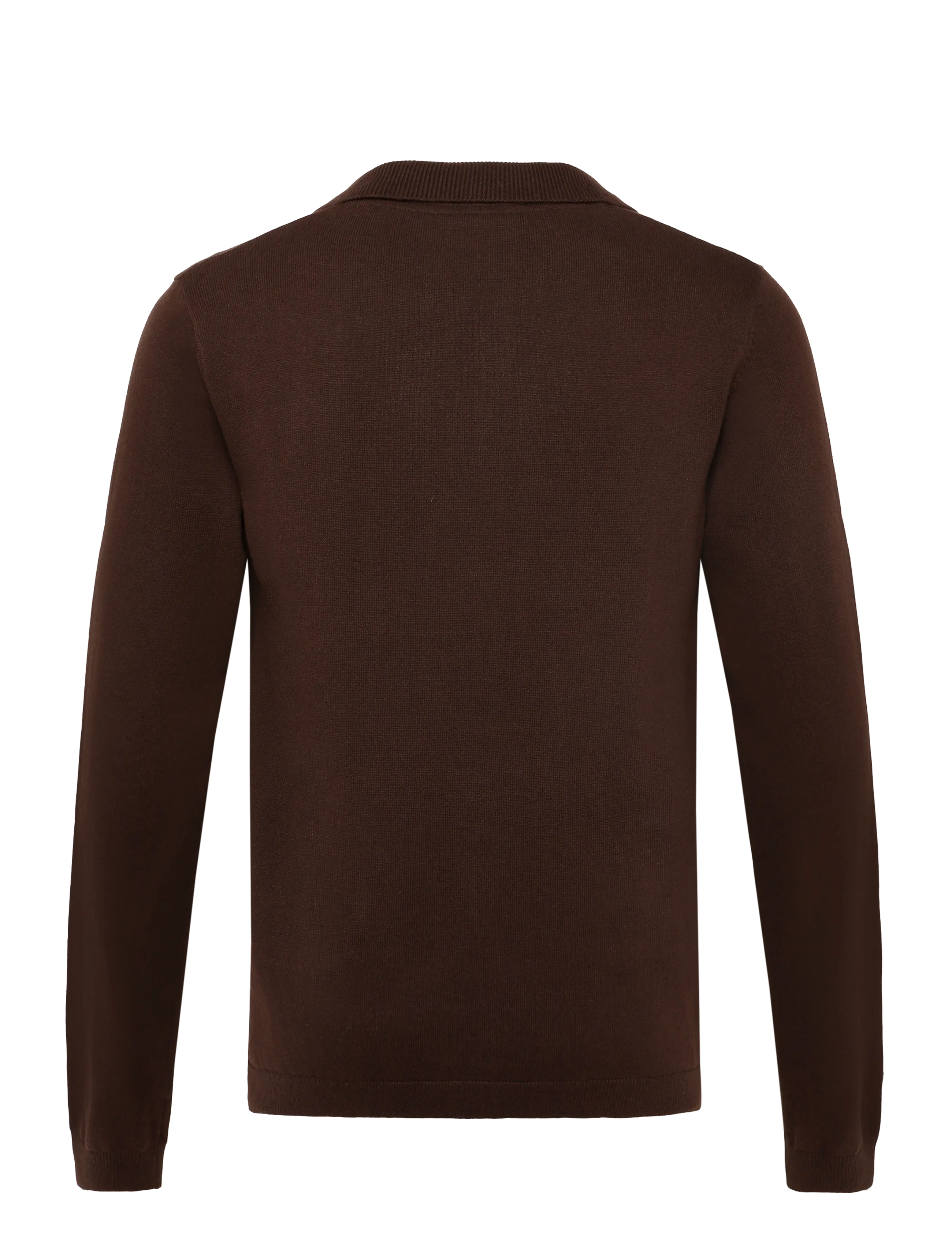 Lindbergh - Recycle split neck polo - gestrickte polohemden - brown - 2