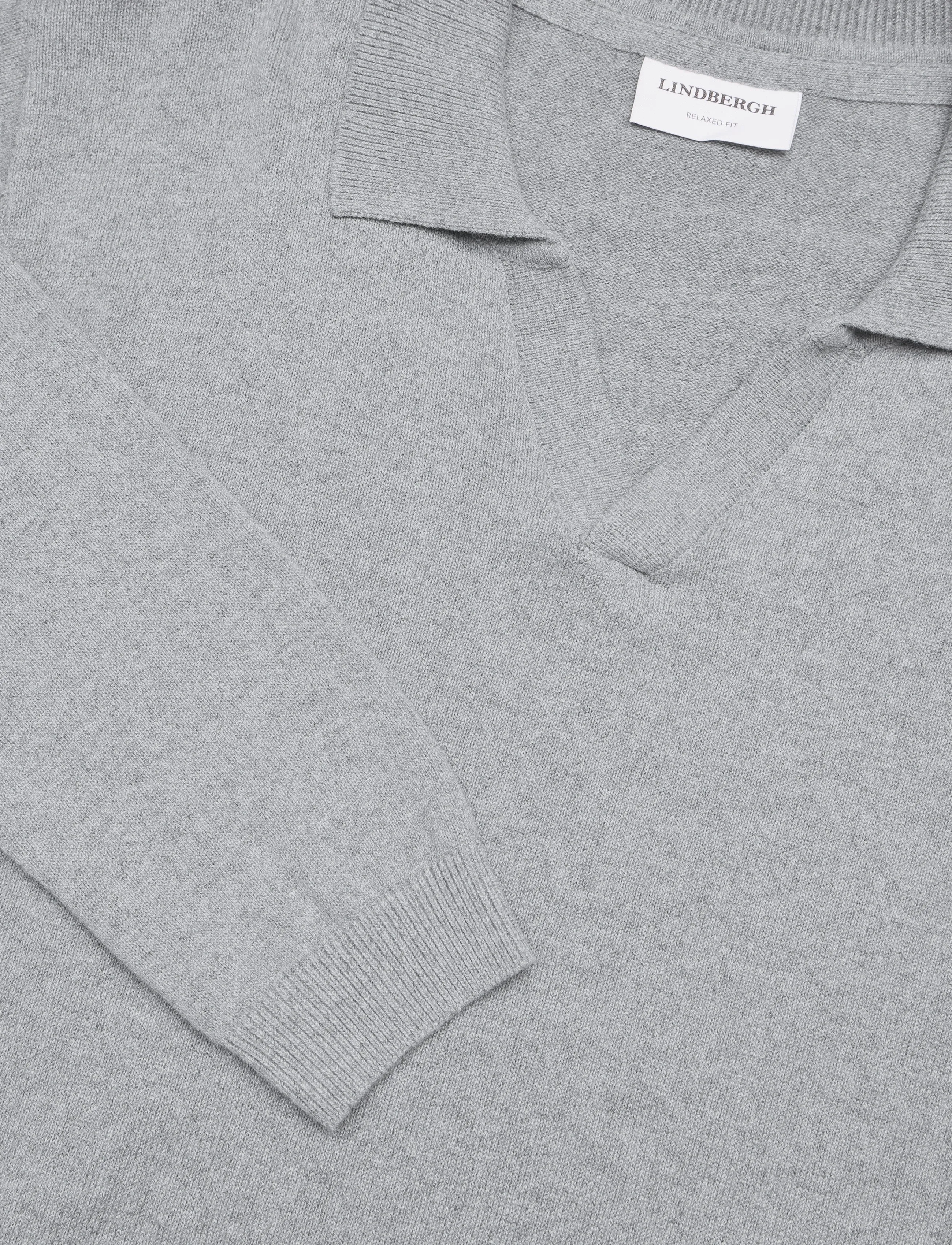 Lindbergh - Recycle split neck polo - gestrickte polohemden - dk grey - 2