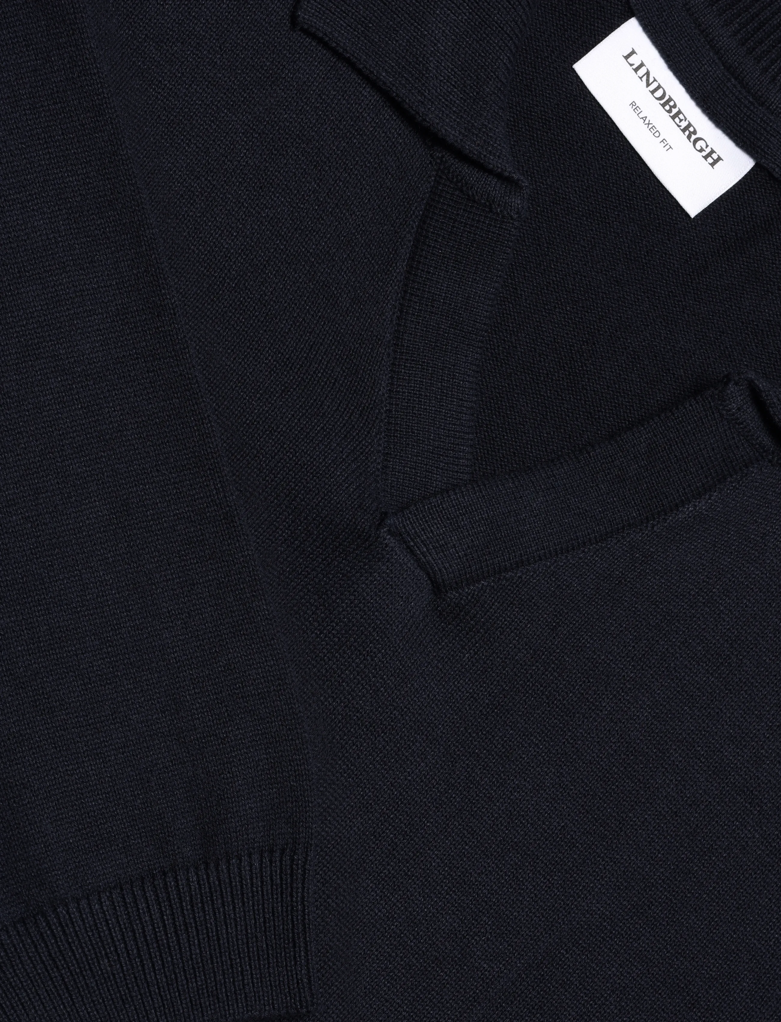 Lindbergh - Recycle split neck polo - gestrickte polohemden - navy - 5