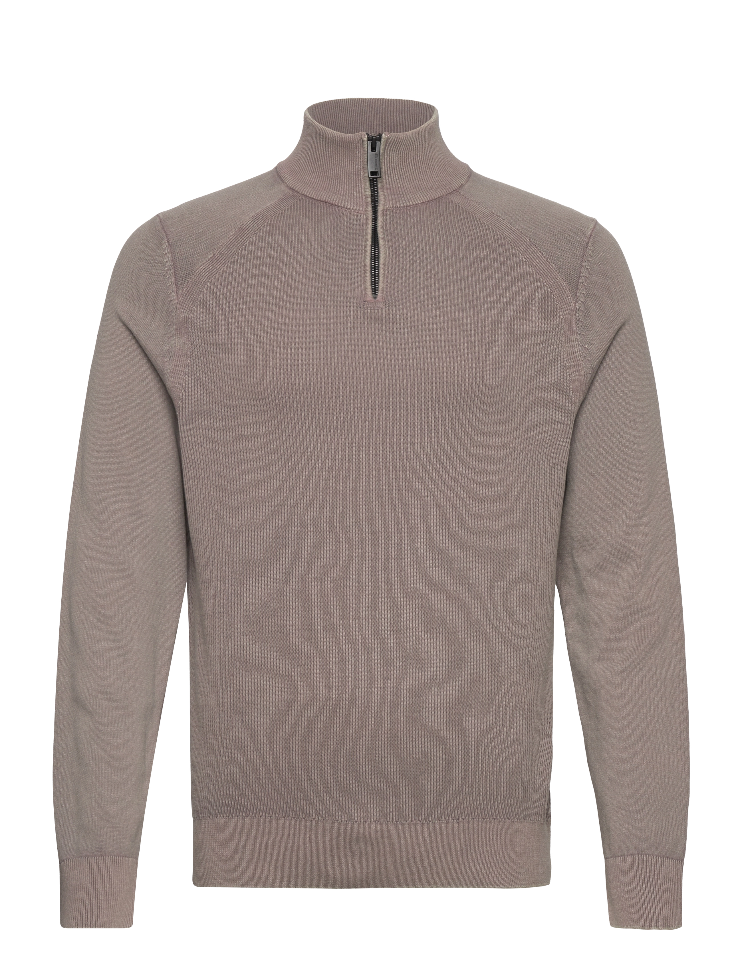 Knit half zip jumper - DARK DULL SAND