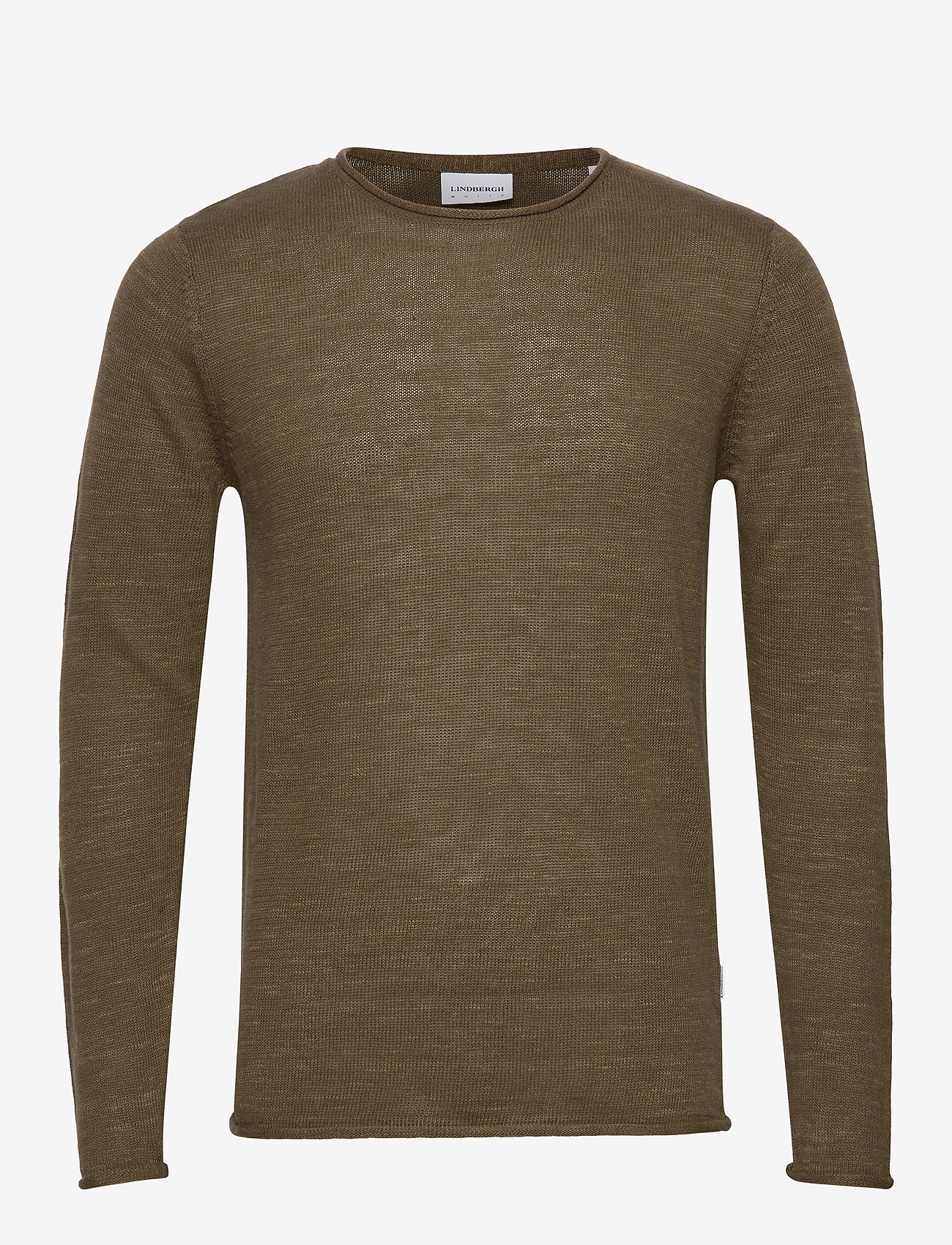 Casual L/S v-neck polo knit - ARMY MEL