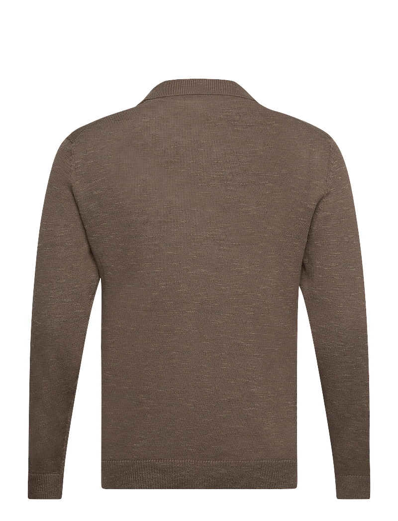 Lindbergh - Casual L/S v-neck polo knit - rund hals - deep stone - 1