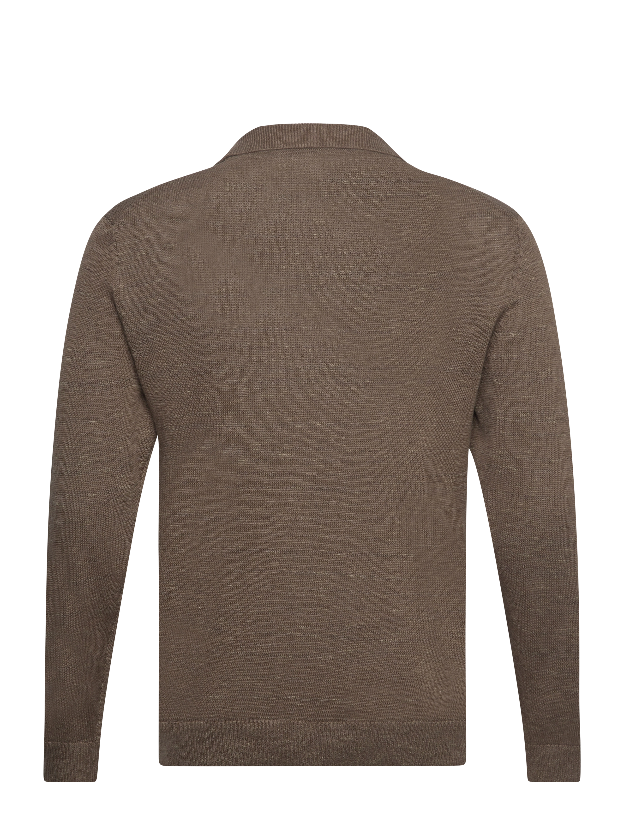 Lindbergh - Casual L/S v-neck polo knit - knitted round necks - deep stone - 1