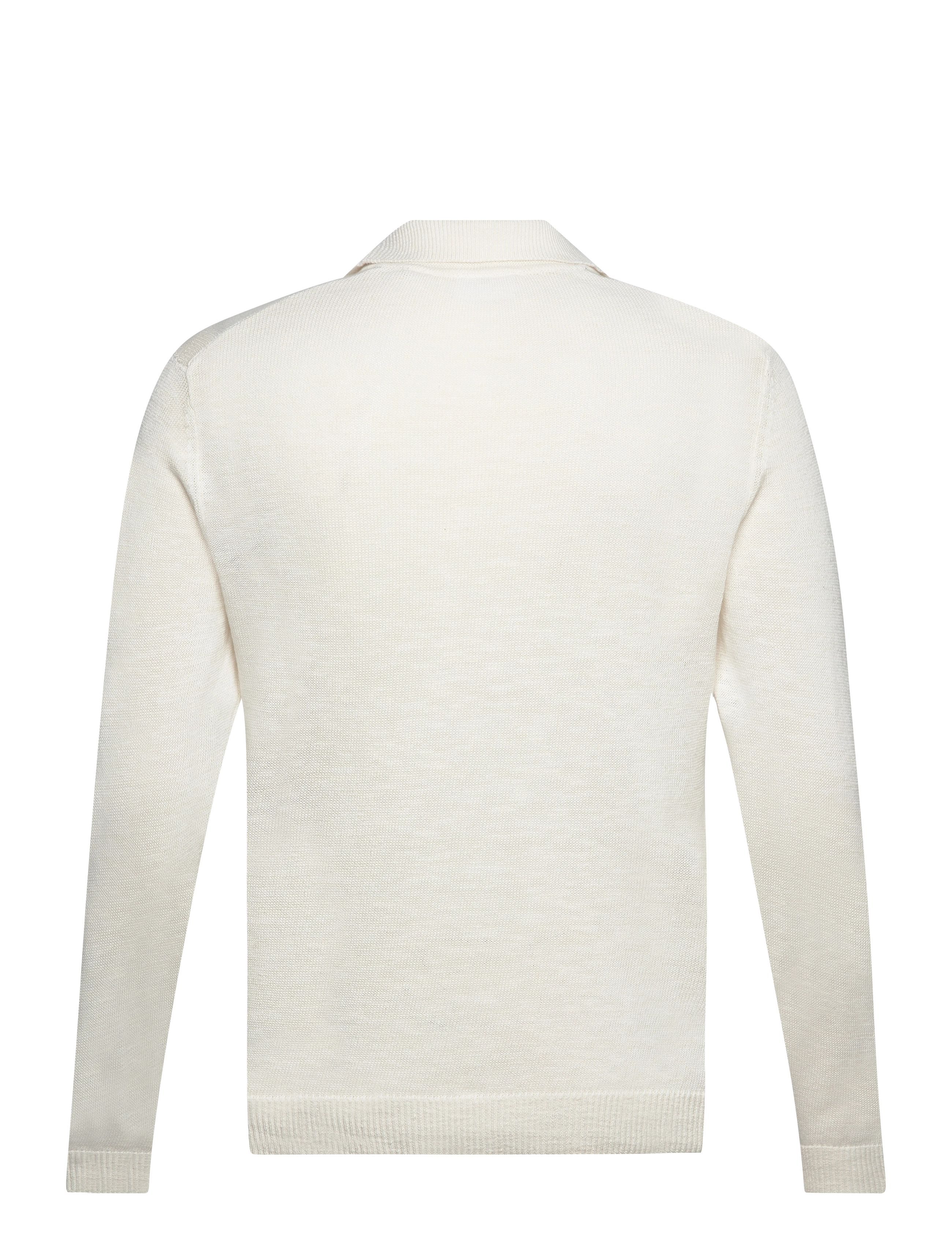 Lindbergh - Casual L/S v-neck polo knit - strik med rund hals - salt white - 1