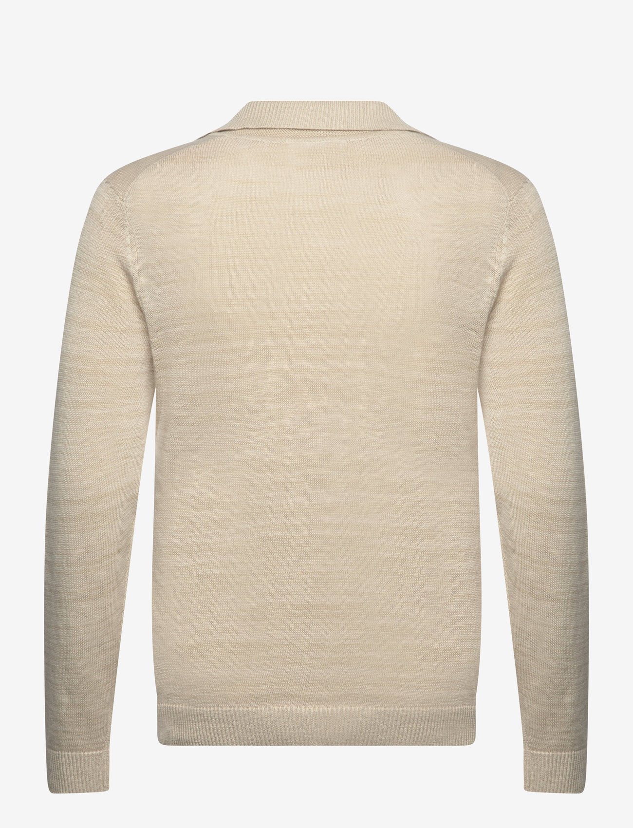 Lindbergh - Casual L/S v-neck polo knit - rundhalsad - stone - 1