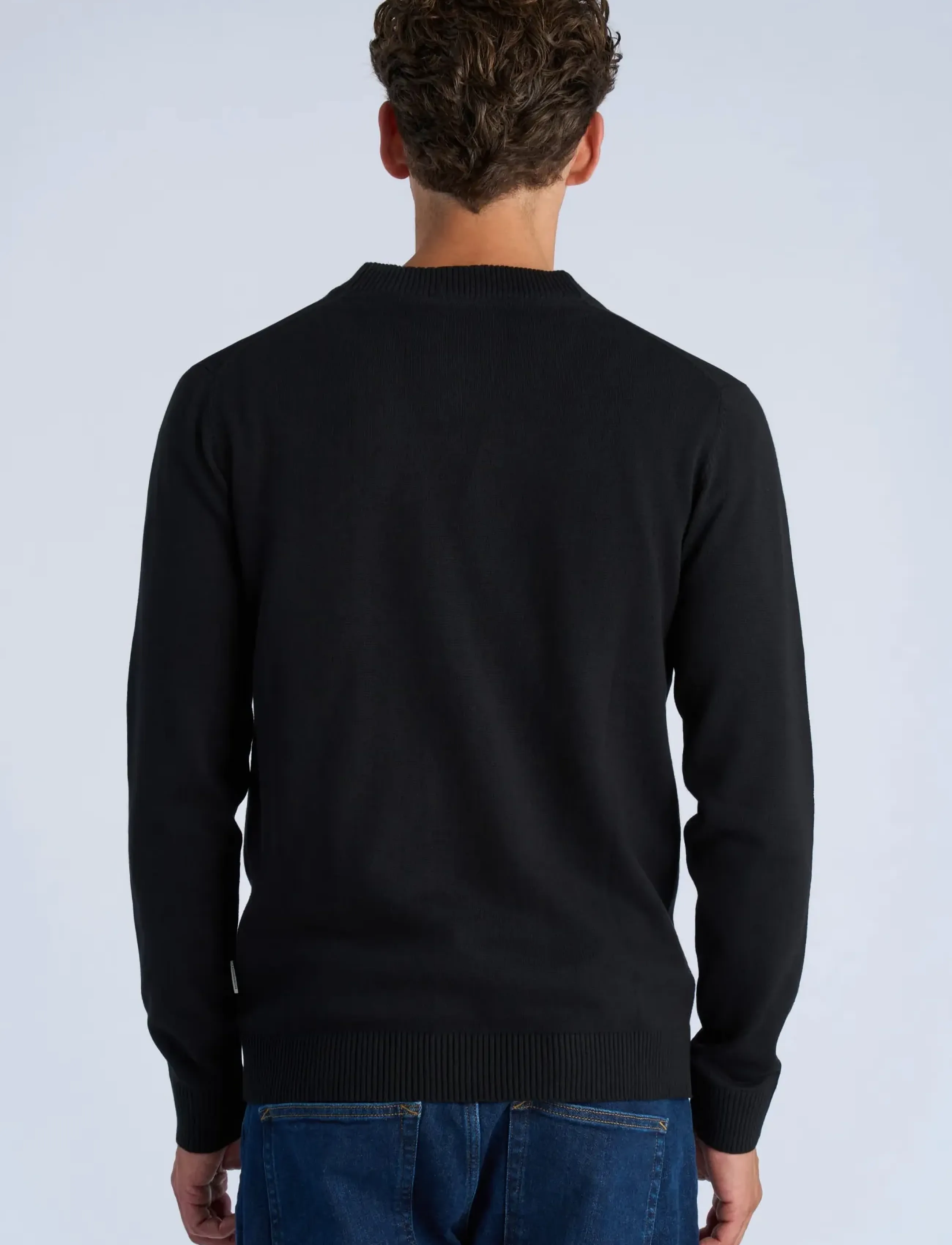 Lindbergh - Recycled knit shawl collar - herbstliche kleidung - black - 4