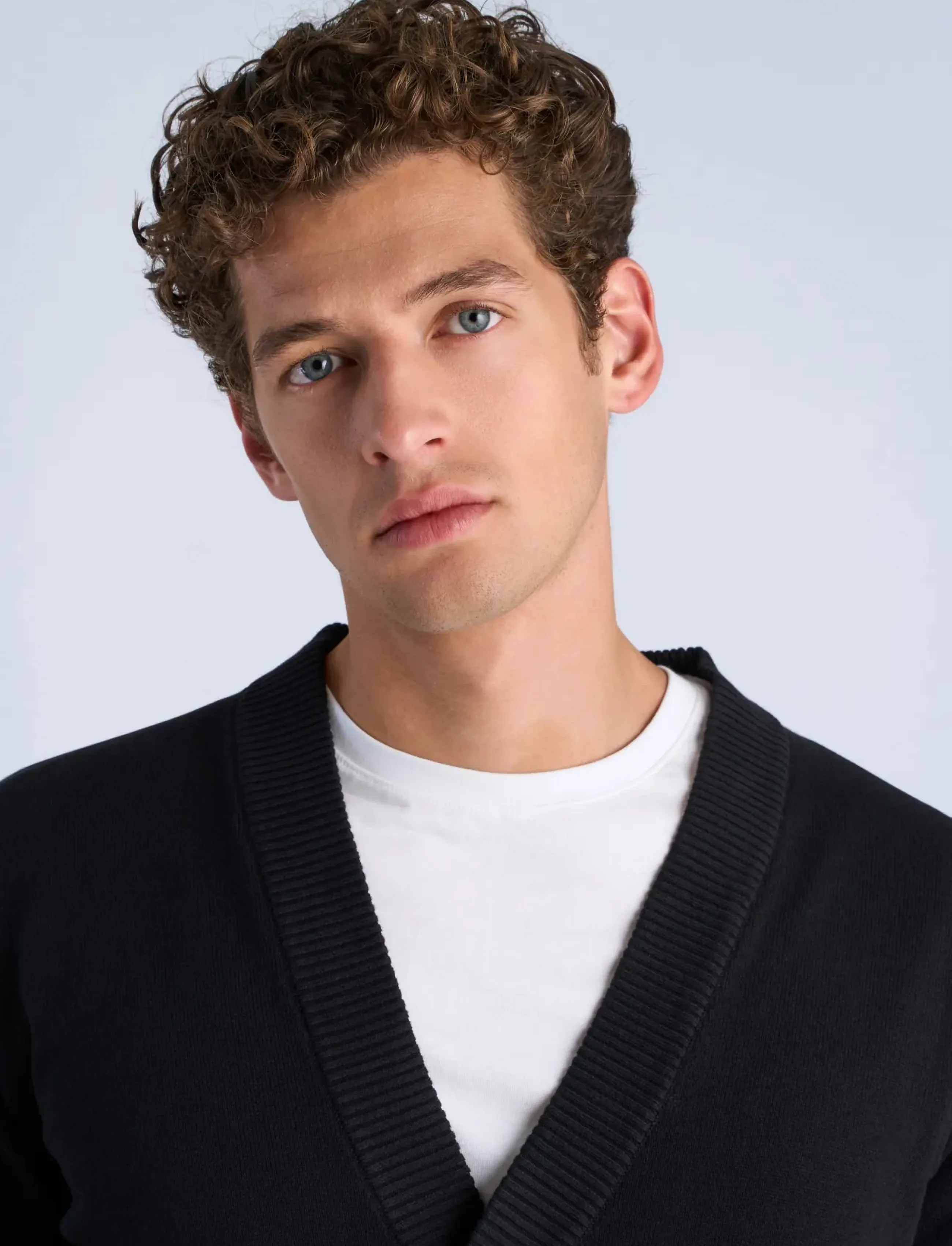 Lindbergh - Recycled knit shawl collar - herbstliche kleidung - black - 5