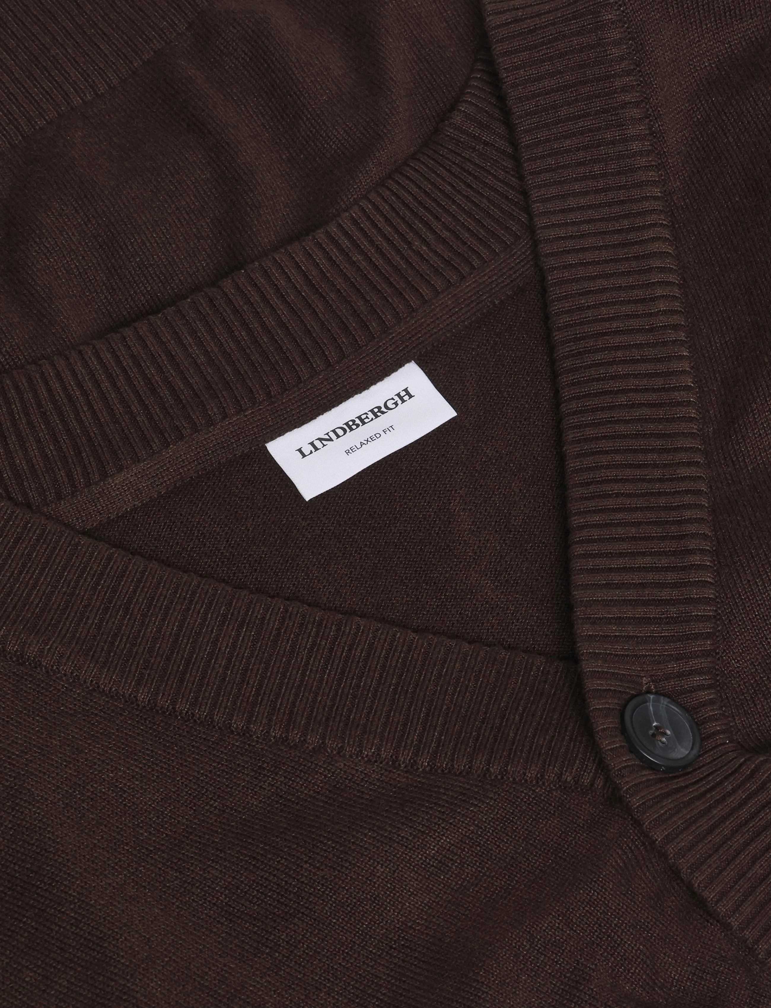 Lindbergh - Recycled knit shawl collar - cardigans - brown - 5