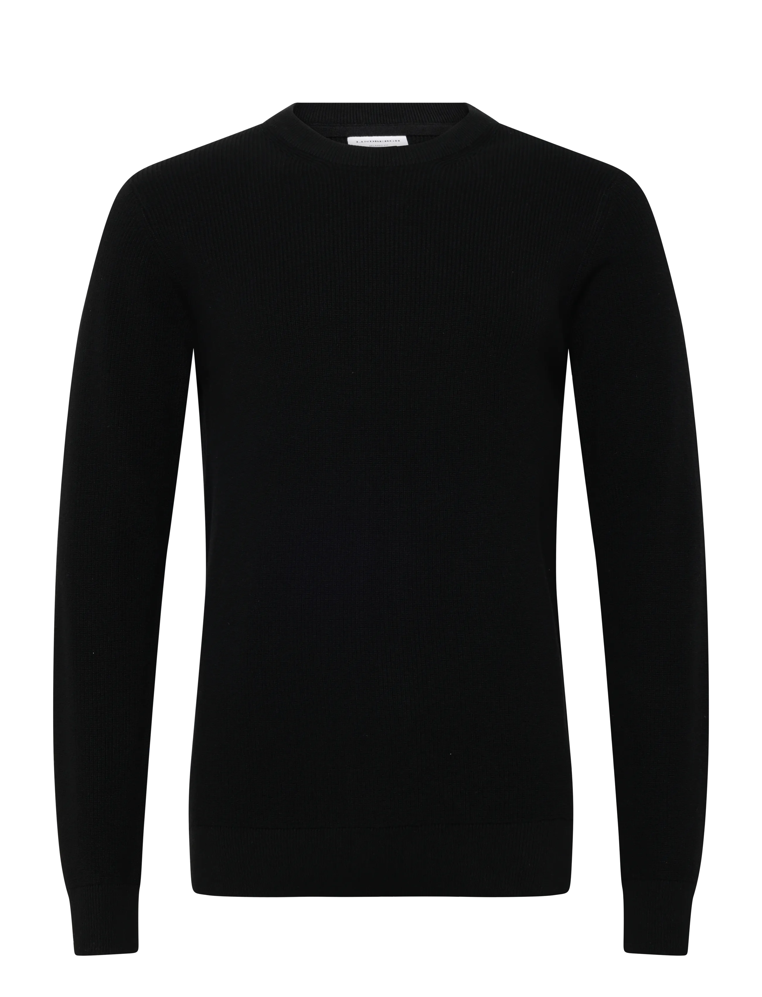 Lindbergh Recycled round neck knit - Basic-Strickmode - BLACK / black