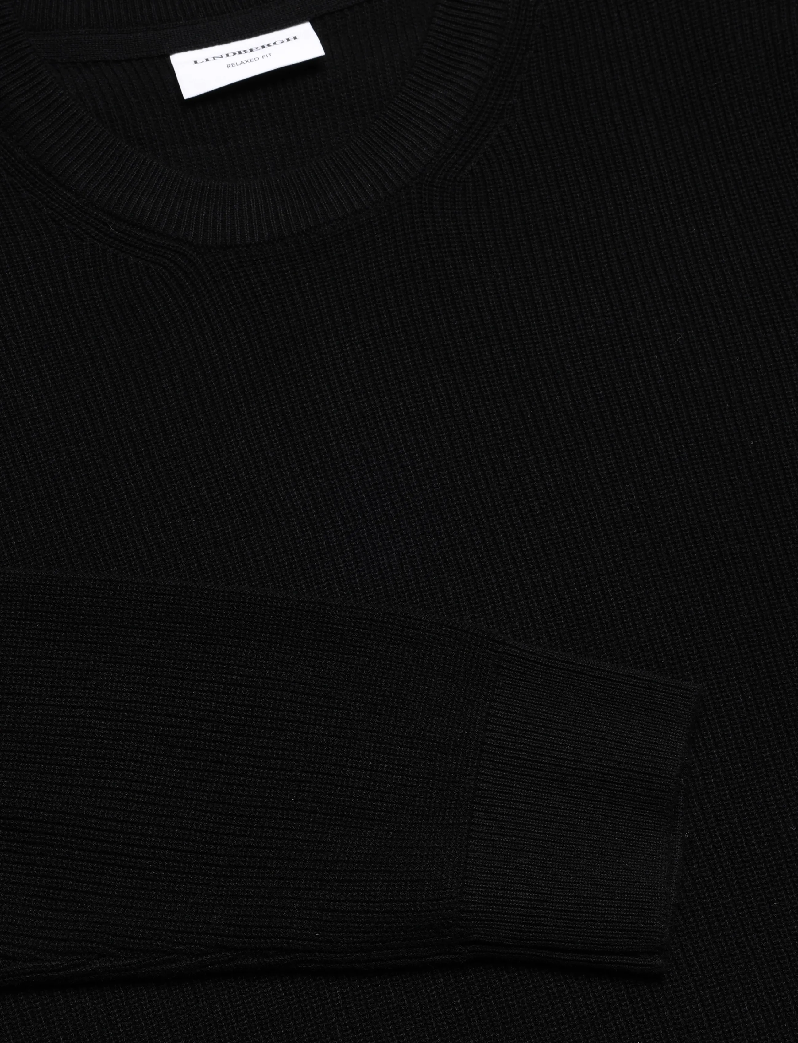 Lindbergh - Recycled round neck knit - basic-strickmode - black - 5