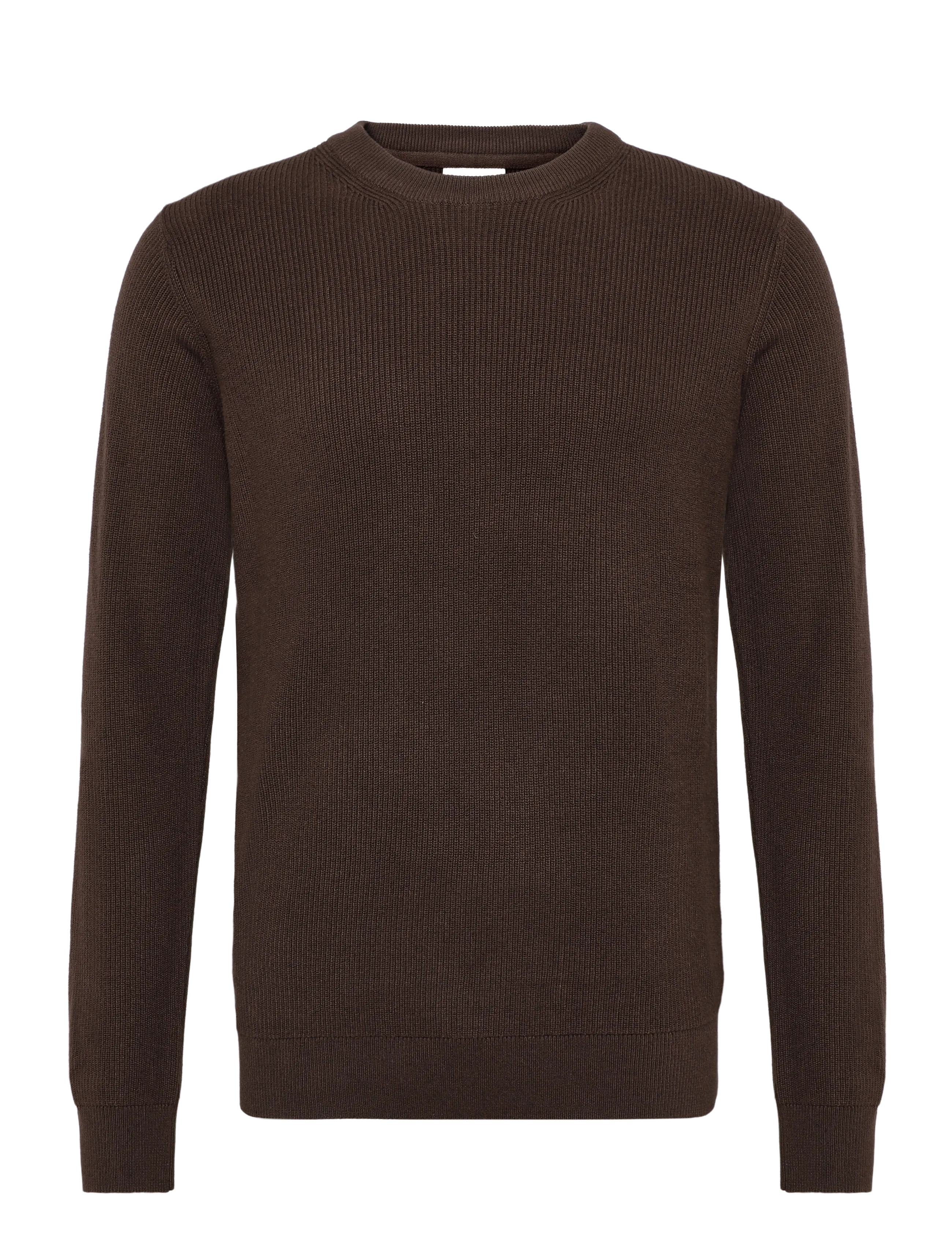 Lindbergh Recycled round neck knit - Basic-Strickmode - BROWN / brown