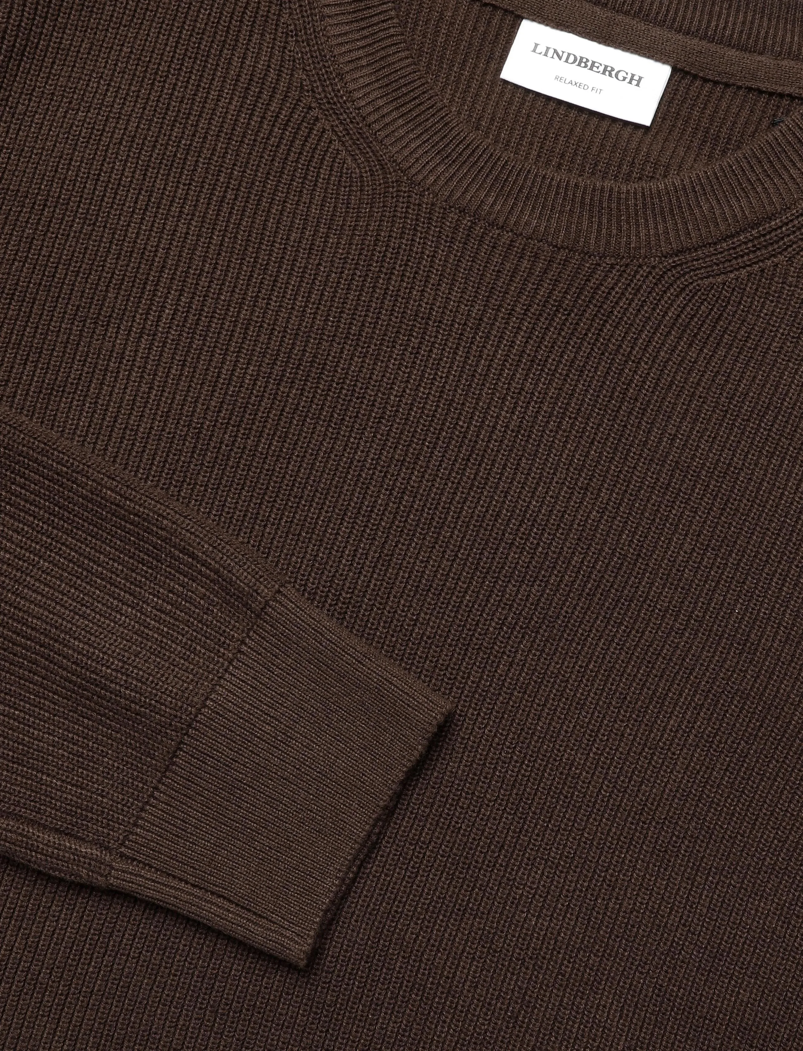 Lindbergh - Recycled round neck knit - basic-strickmode - brown - 5