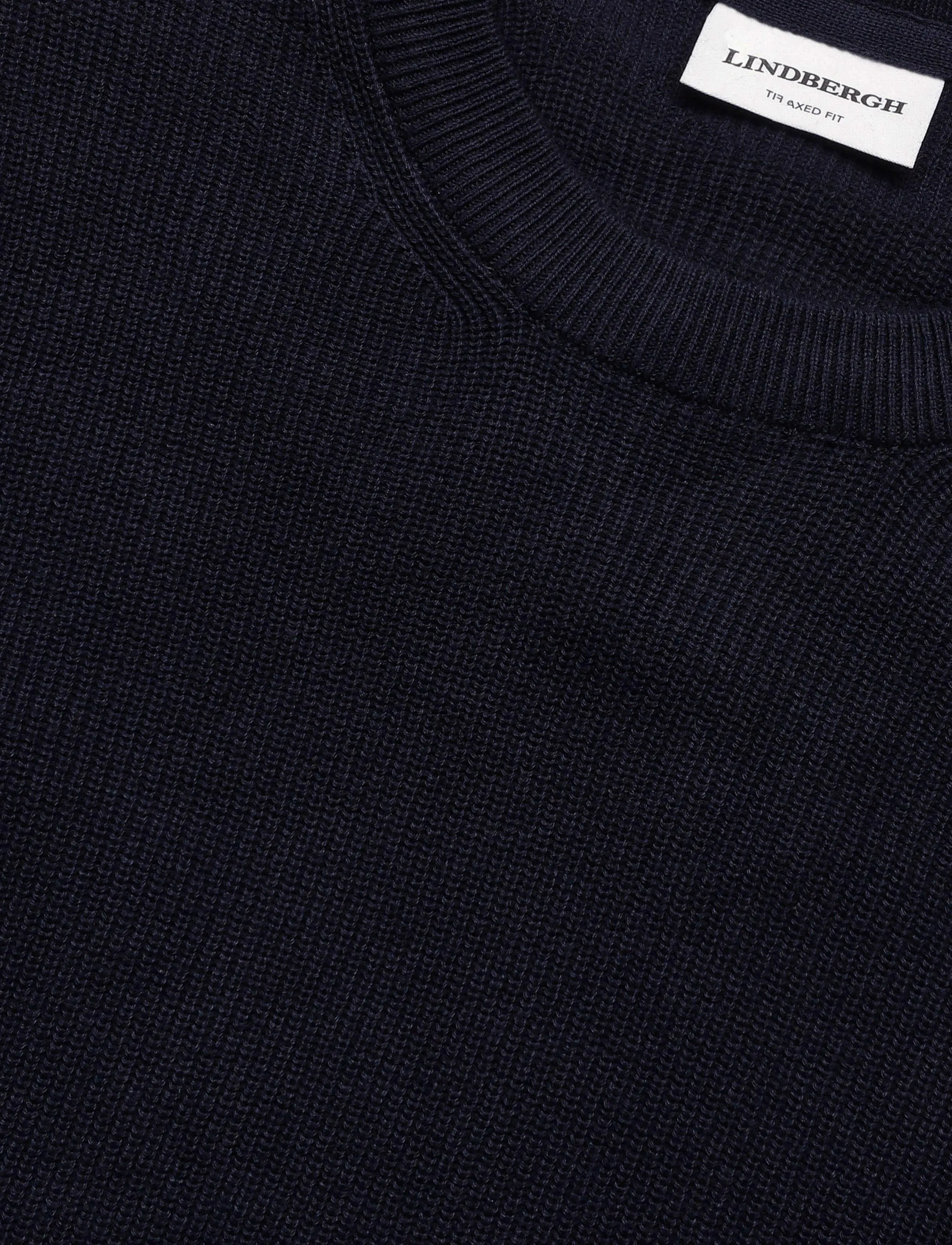Lindbergh - Recycled round neck knit - basic-strickmode - navy - 2