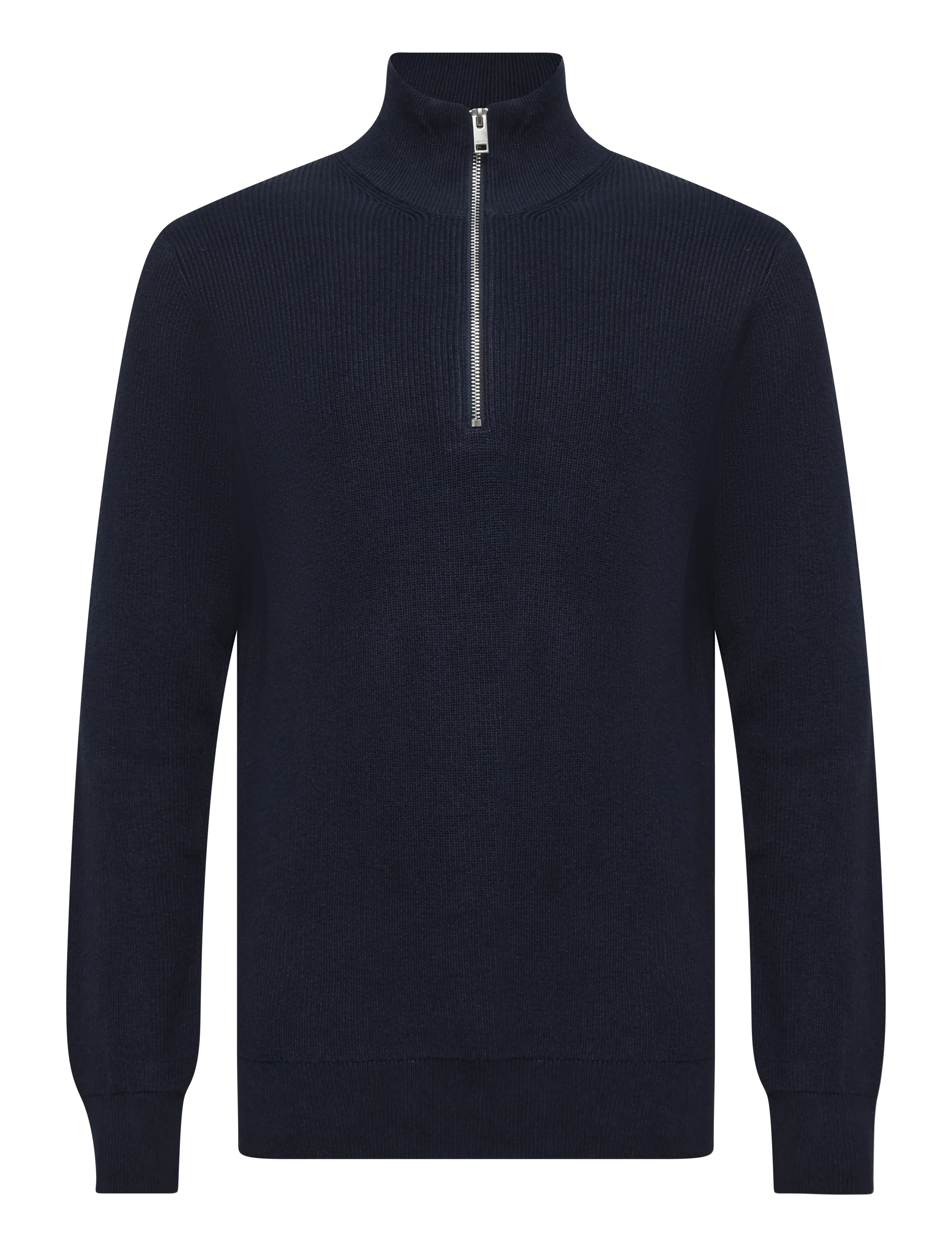 Lindbergh Recycled half zip knit - Lindbergh - NAVY / navy