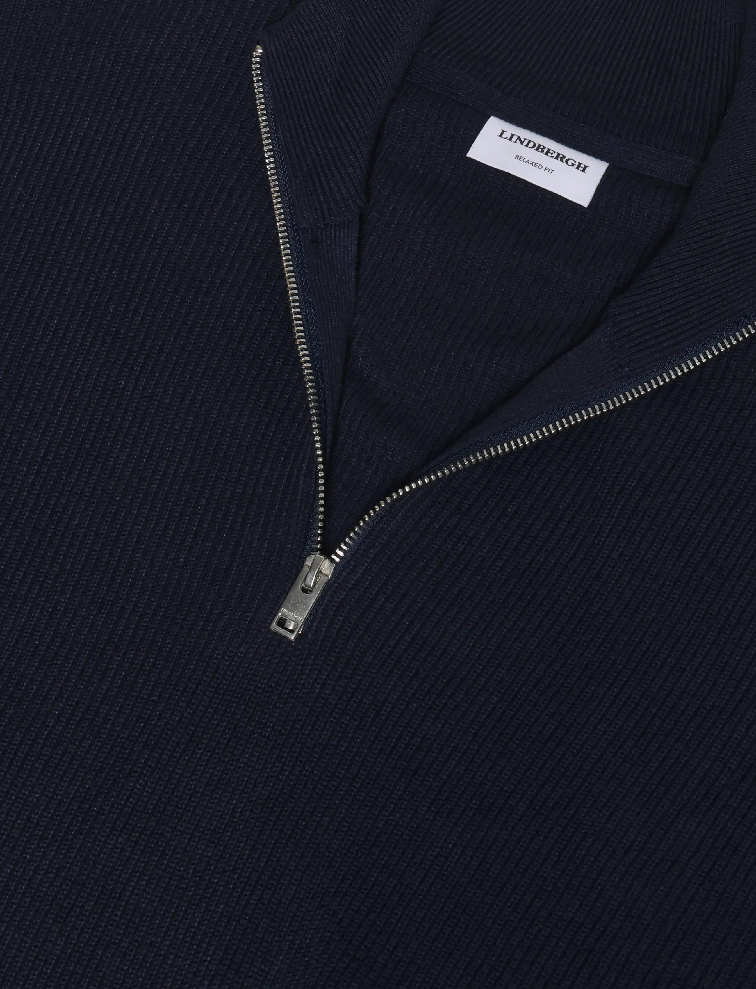 Lindbergh - Recycled half zip knit - miesten - navy - 5