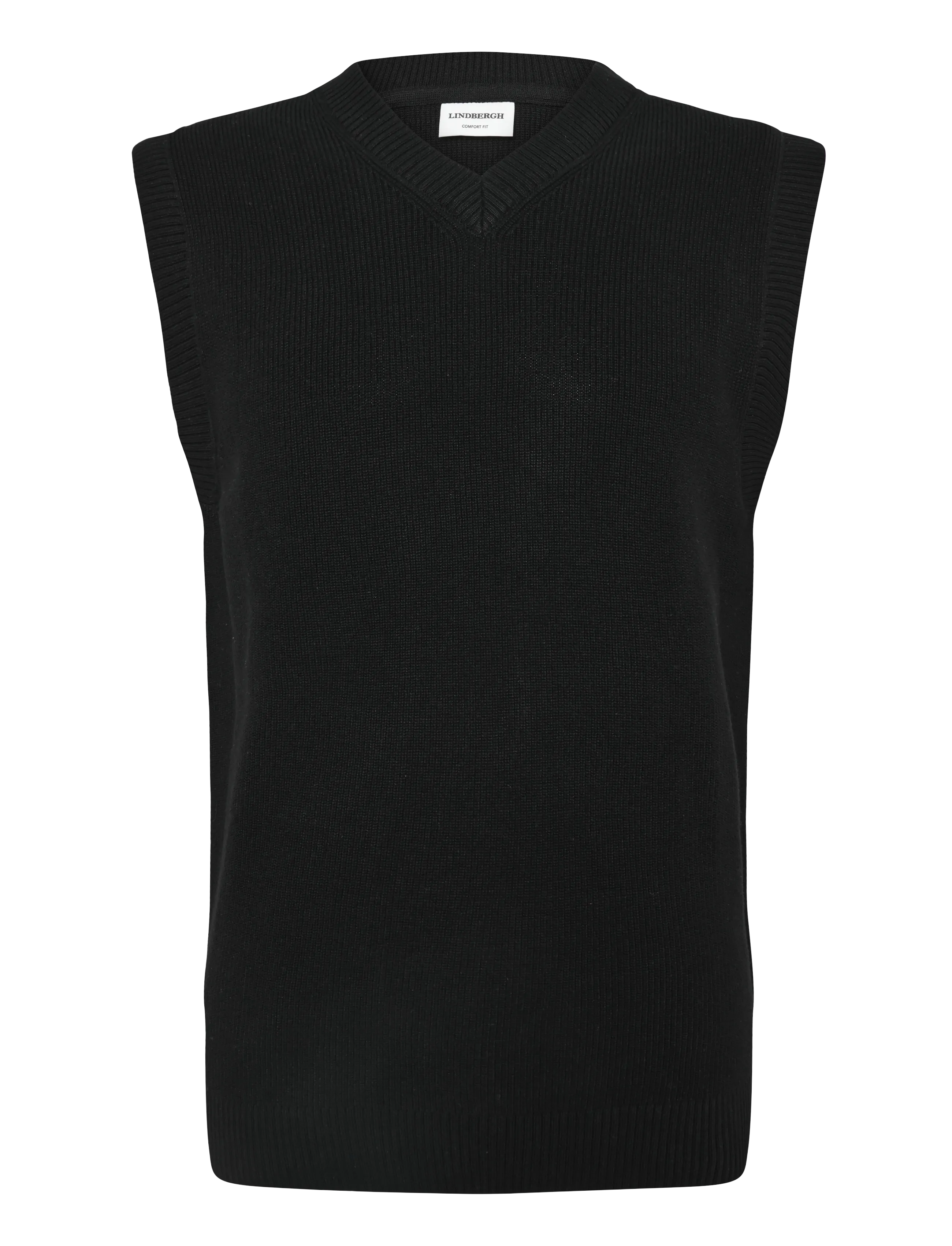 Lindbergh Recycled slip over knit - Kootud vestid - BLACK / black