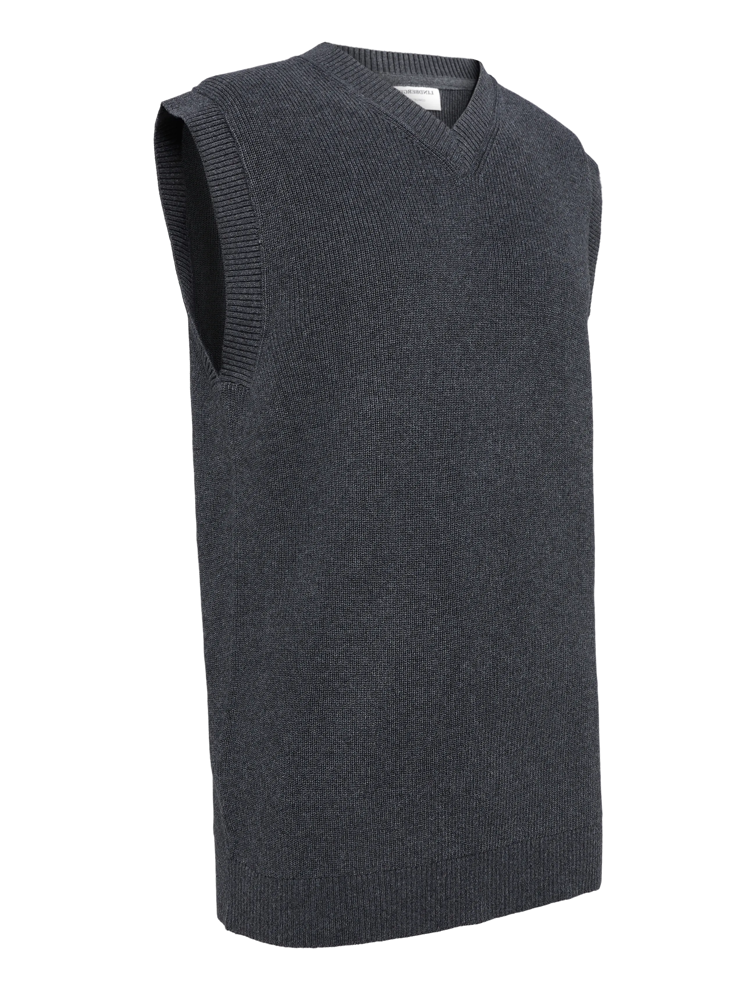 Lindbergh - Recycled slip over knit - stickade västar - charcoal - 4
