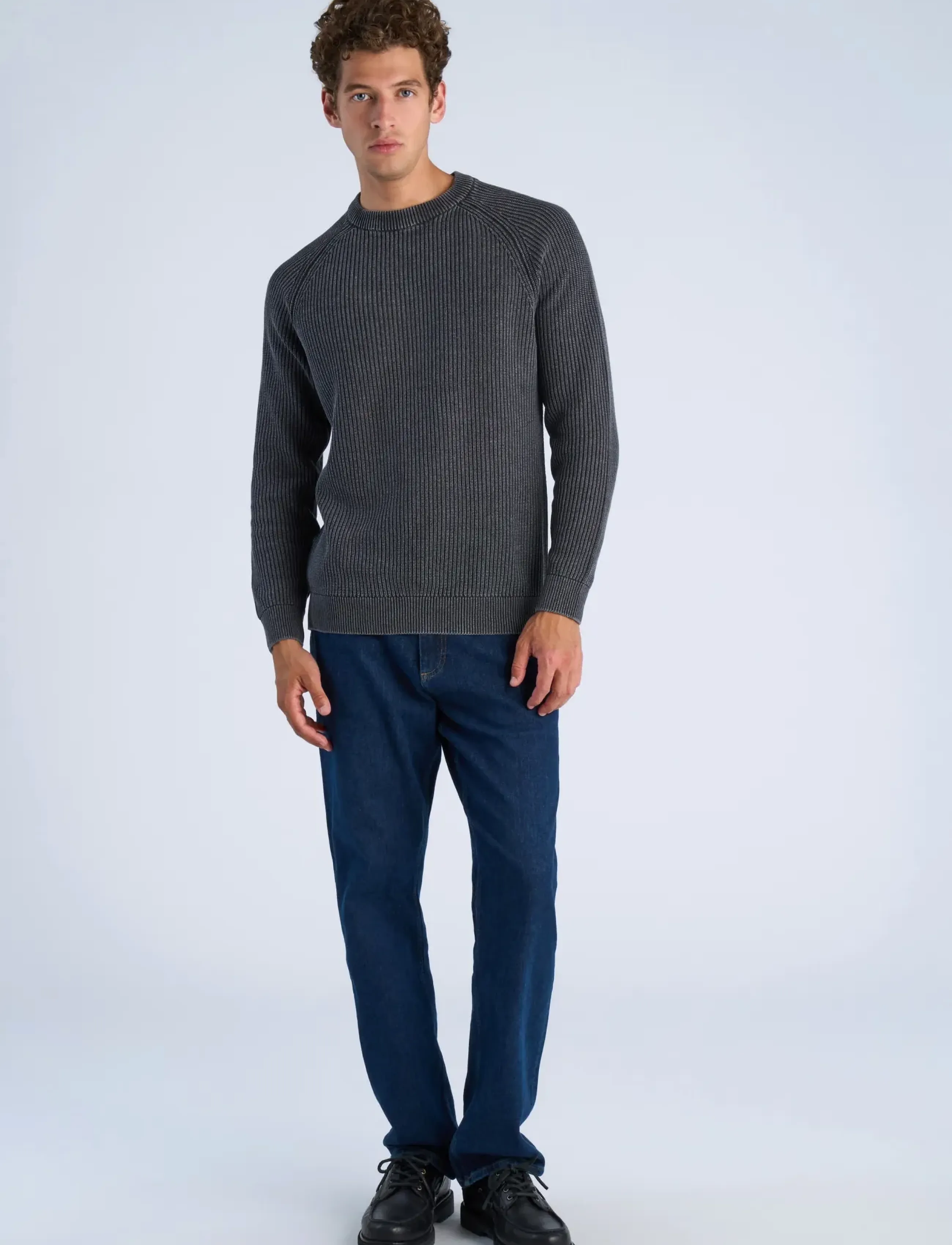 Lindbergh - Acid wash round neck - herbstliche kleidung - black - 0