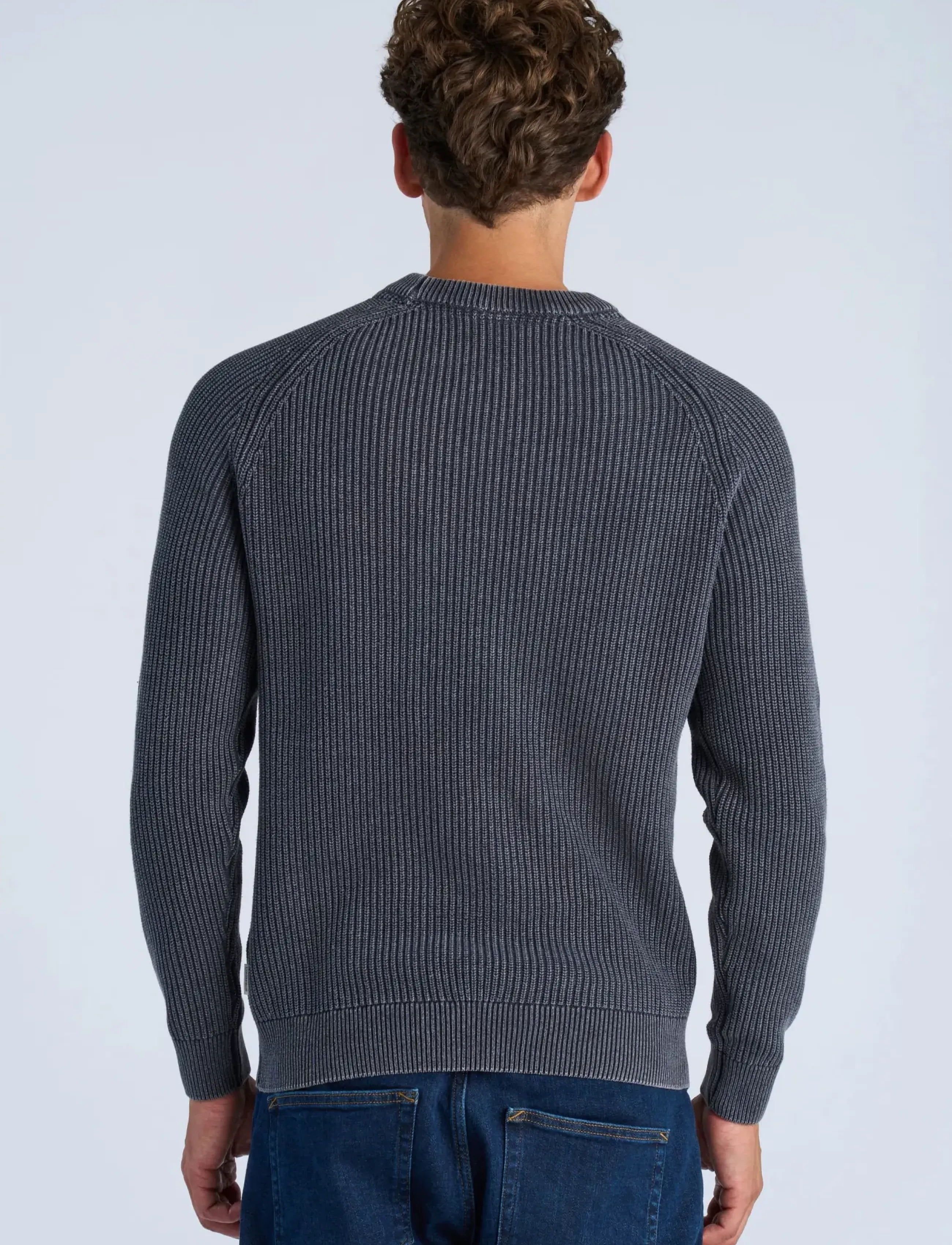 Lindbergh - Acid wash round neck - höstkläder - navy - 4