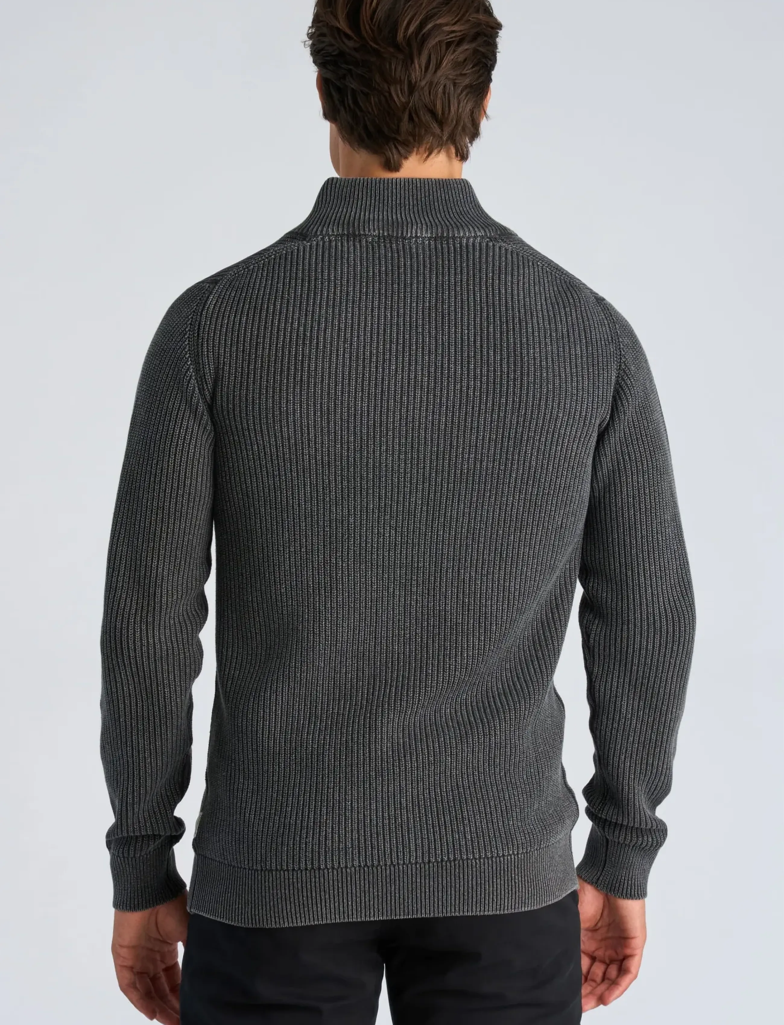 Lindbergh - Acid wash full zip - höstkläder - charcoal - 4
