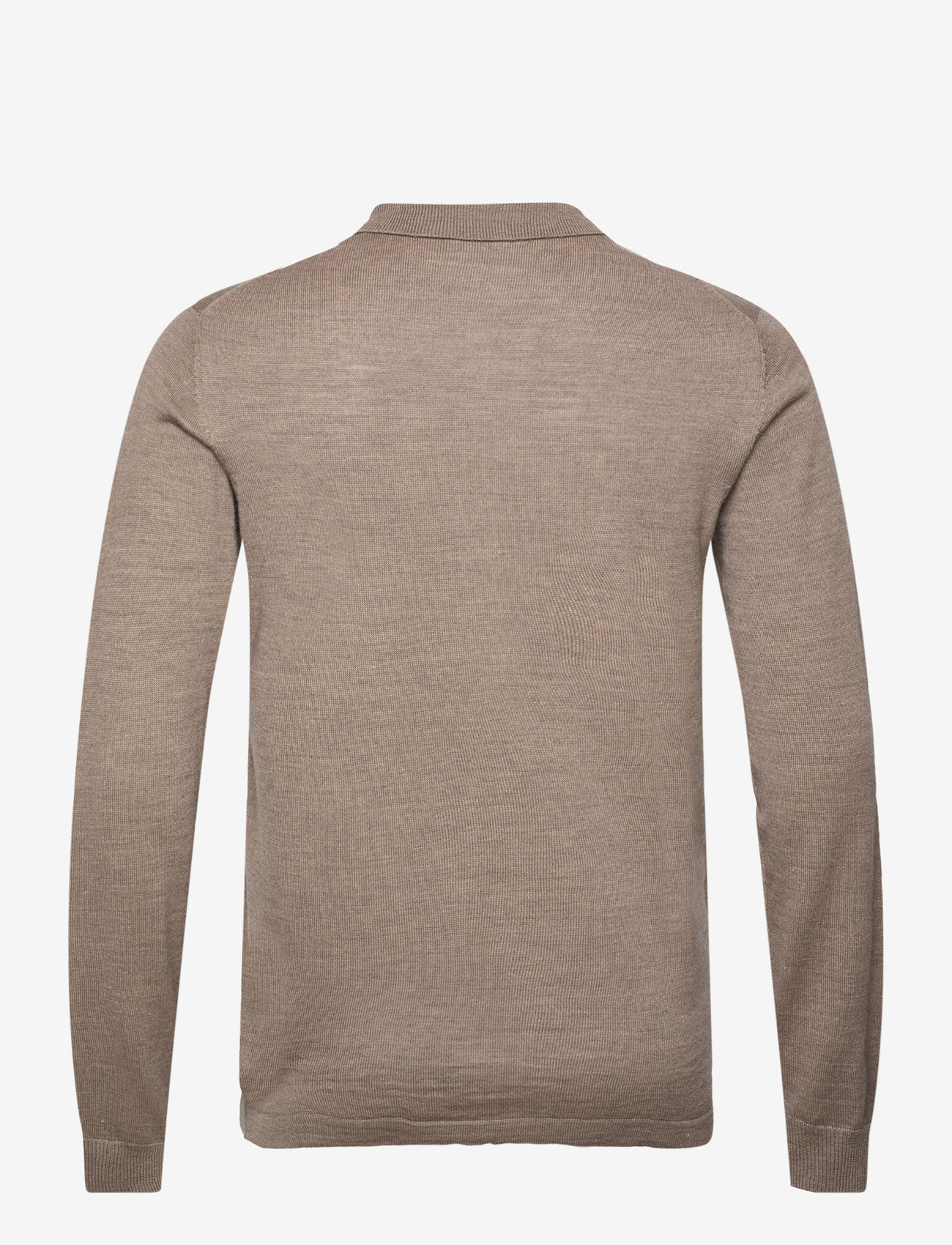 Lindbergh - Merino polo collar zip cardigan - dk sand - 2