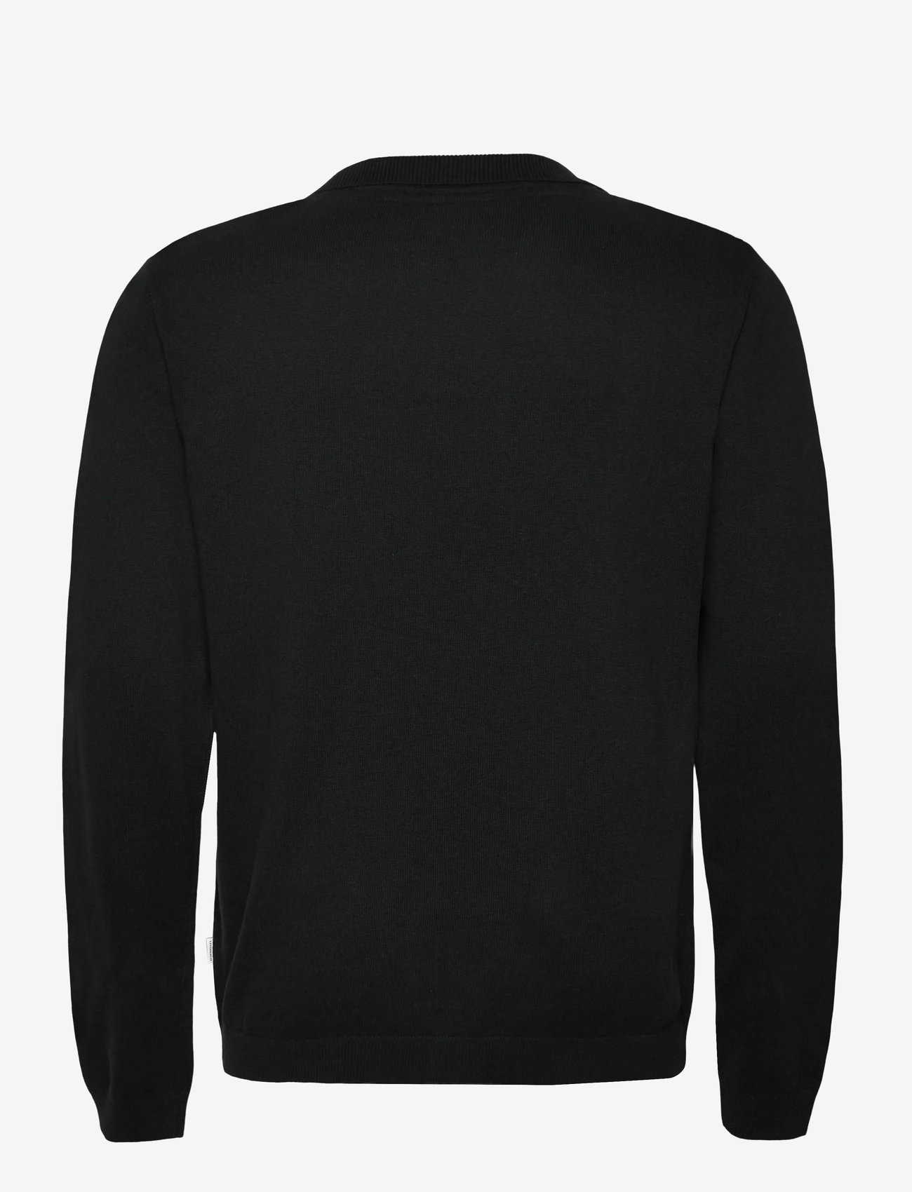 Lindbergh - Splitneck recycled yarn knit - pikkade varrukatega kootud polosärgid - black - 1