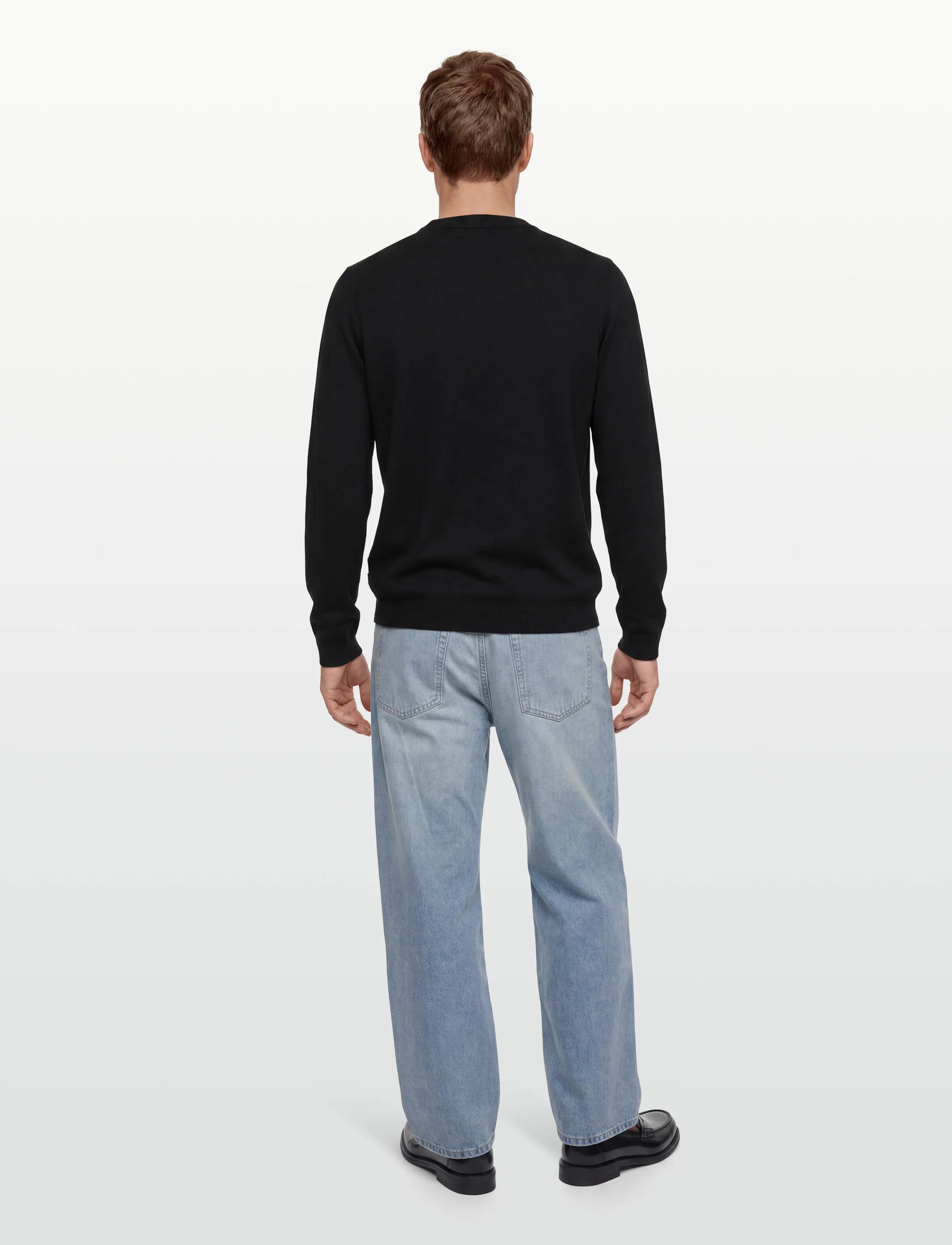 Lindbergh - Splitneck recycled yarn knit - strikkede poloer - black - 4