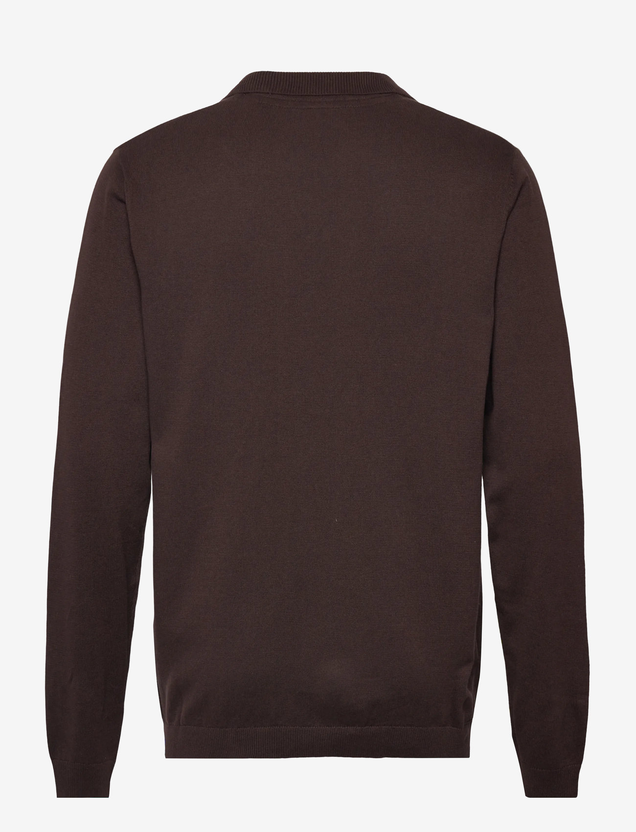 Lindbergh - Splitneck recycled yarn knit - höstkläder - dk chocolate - 1