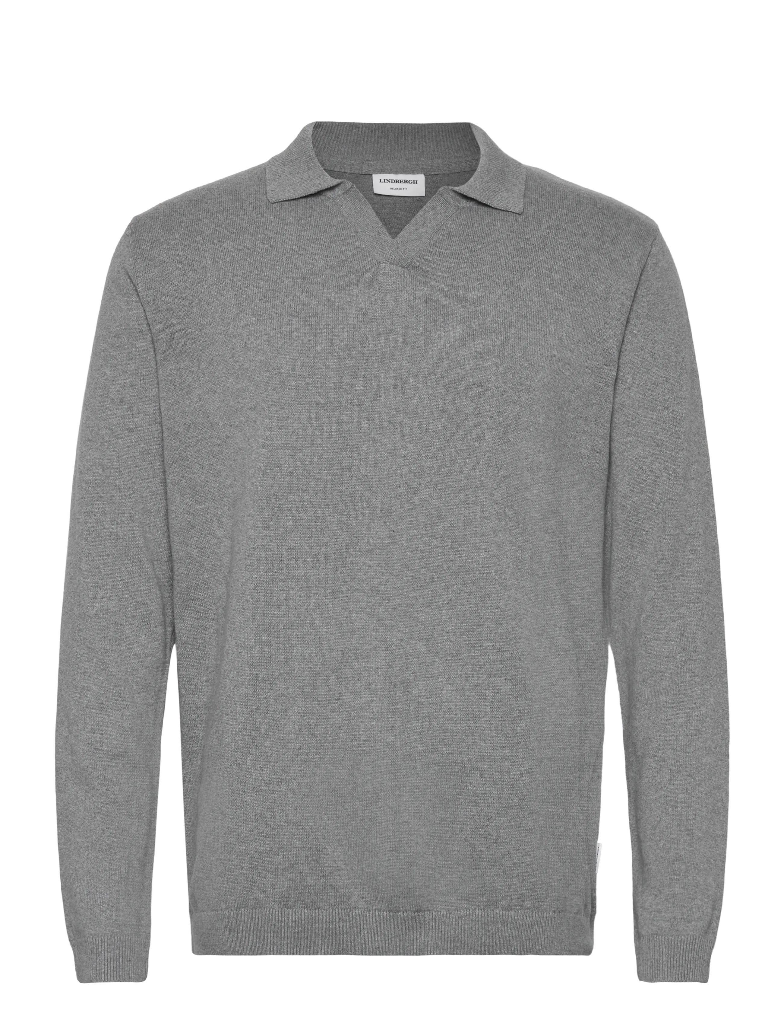 LINDBERGH Splitneck Recycled Yarn Knit Grau - XL - Herren
