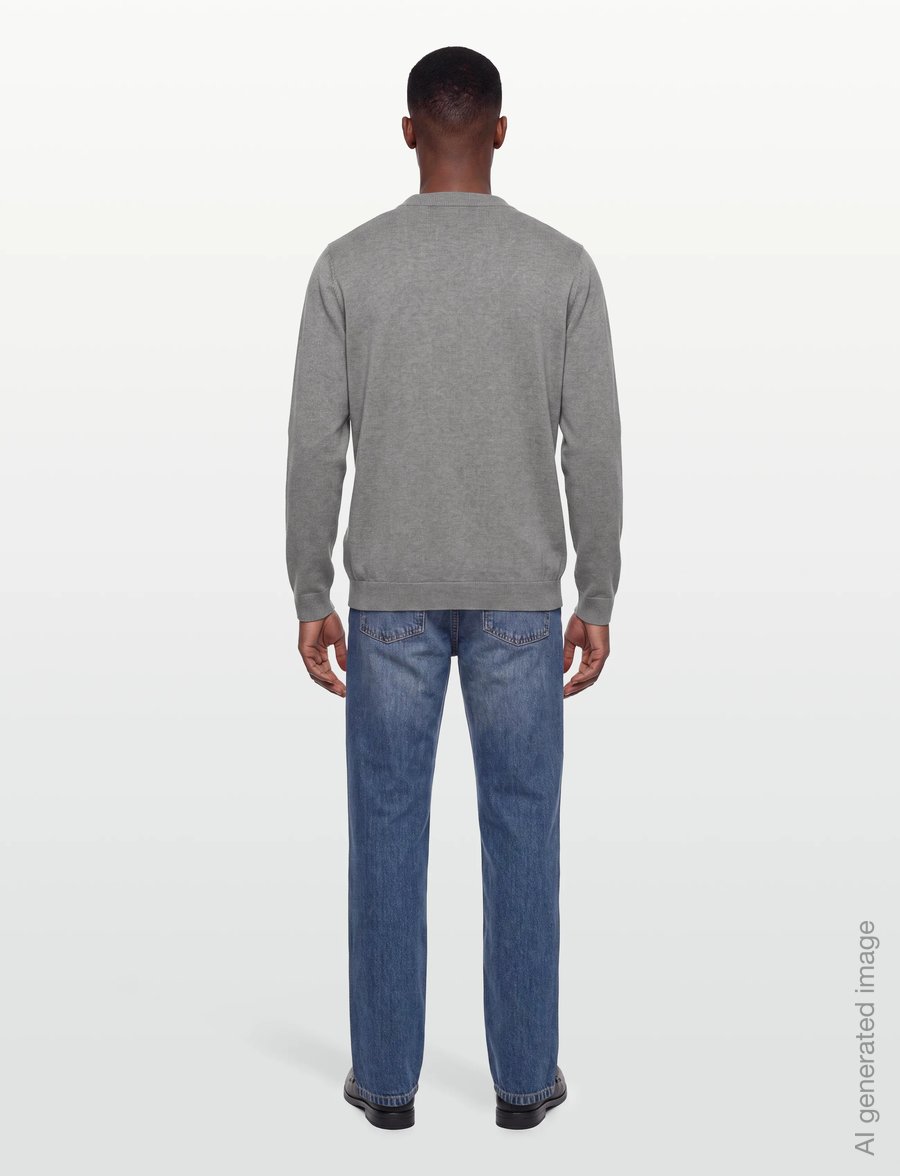 Lindbergh - Splitneck recycled yarn knit - pikkade varrukatega kootud polod - dk grey - 4