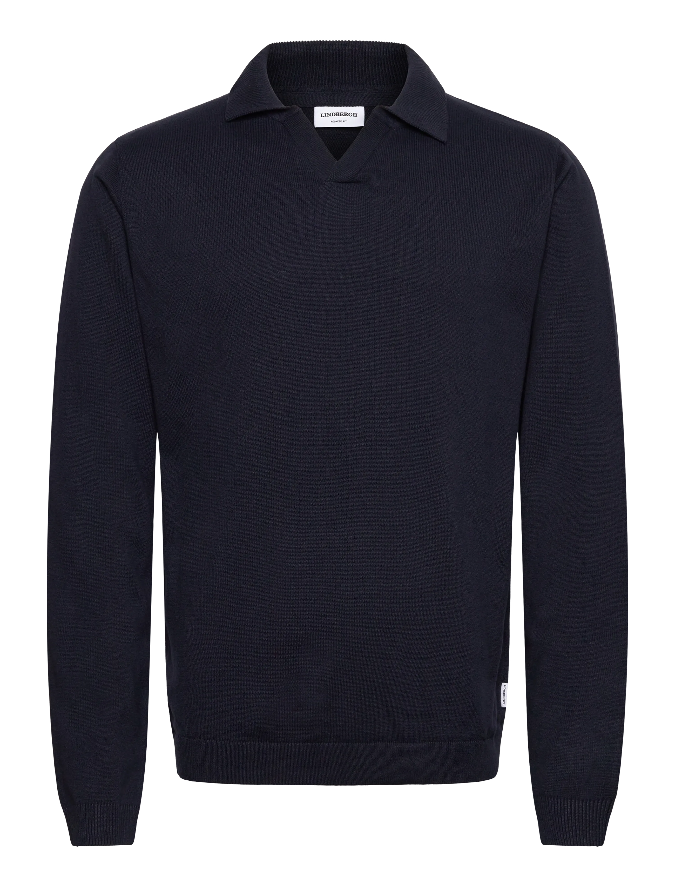 LINDBERGH Splitneck Recycled Yarn Knit Navy - L - Herren