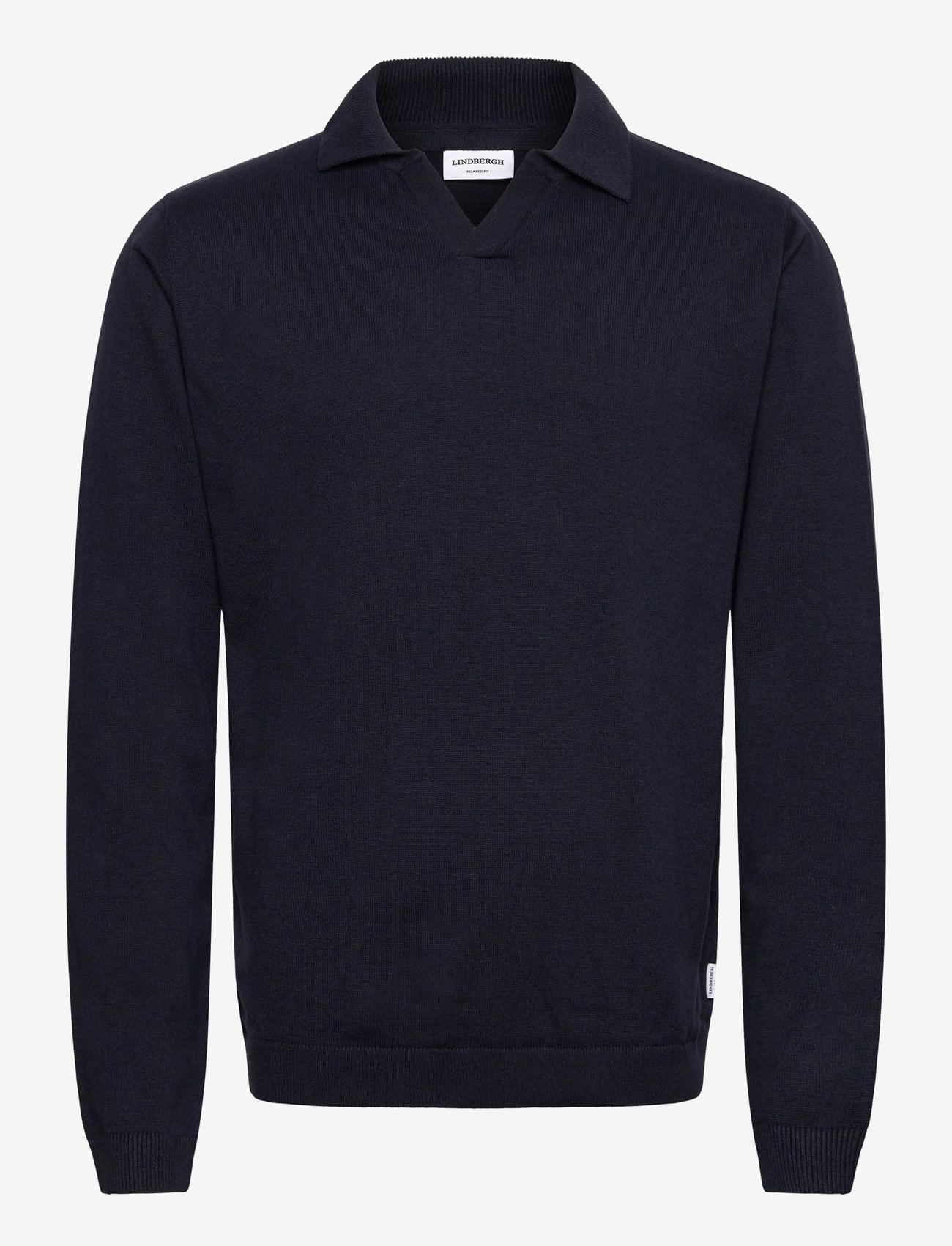 Lindbergh - Splitneck recycled yarn knit - pitkähihaiset neulepoolot - navy - 0