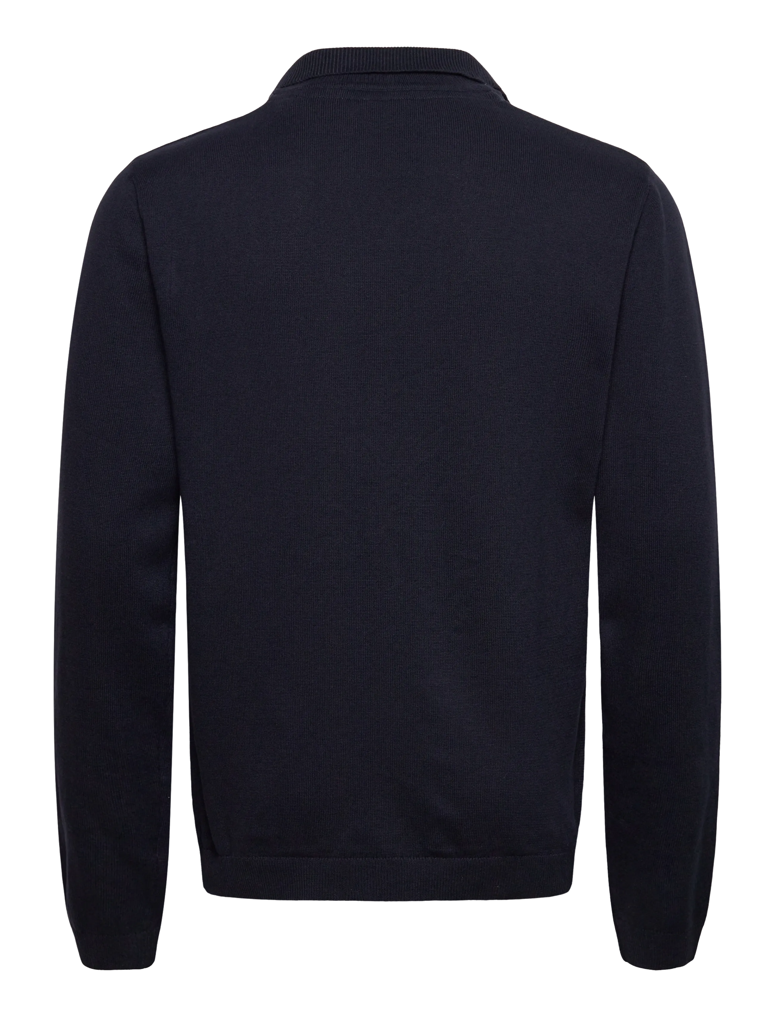 Lindbergh - Splitneck recycled yarn knit - pikkade varrukatega kootud polosärgid - navy - 1