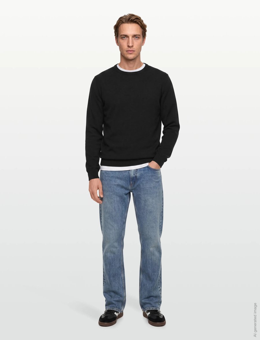 Lindbergh - O neck recycled yarn knit - Ümara kaelusega - black - 0