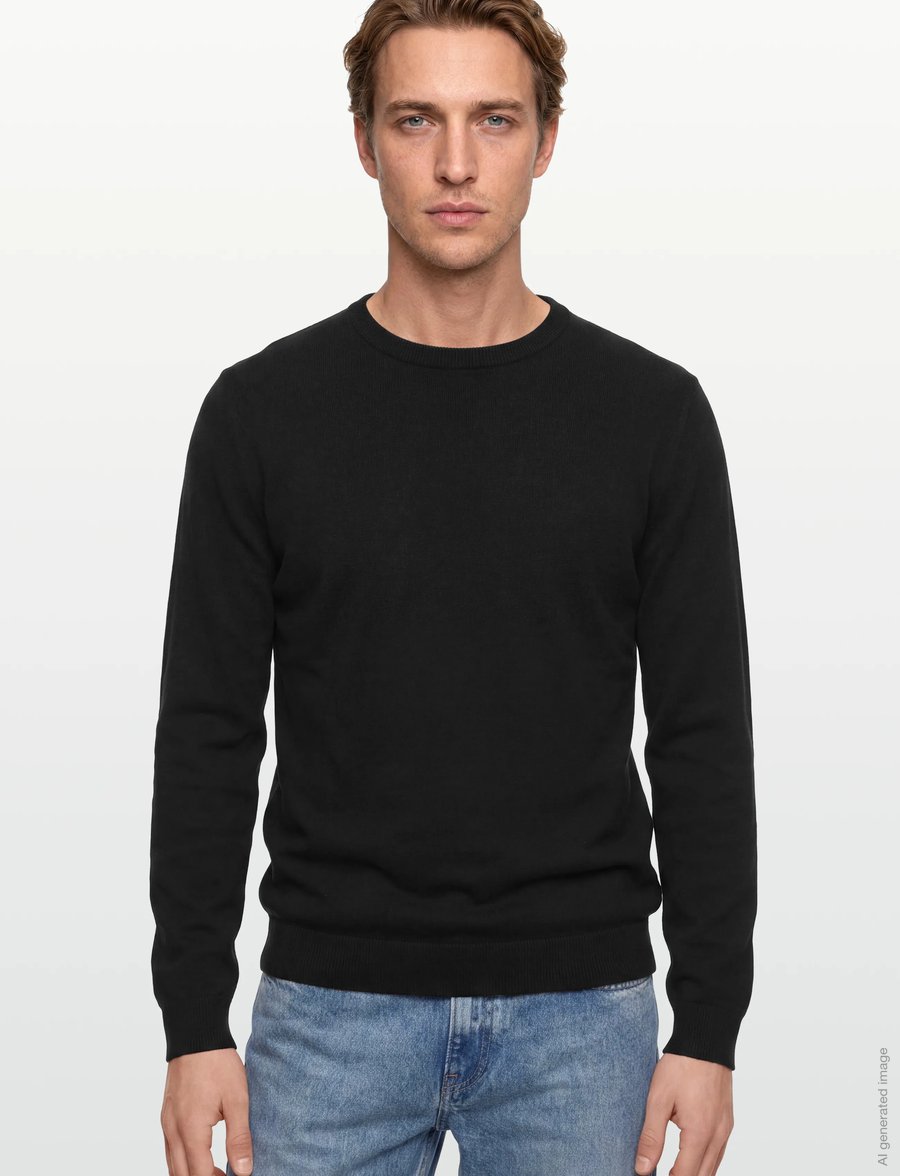 Lindbergh - O neck recycled yarn knit - Ümara kaelusega - black - 3