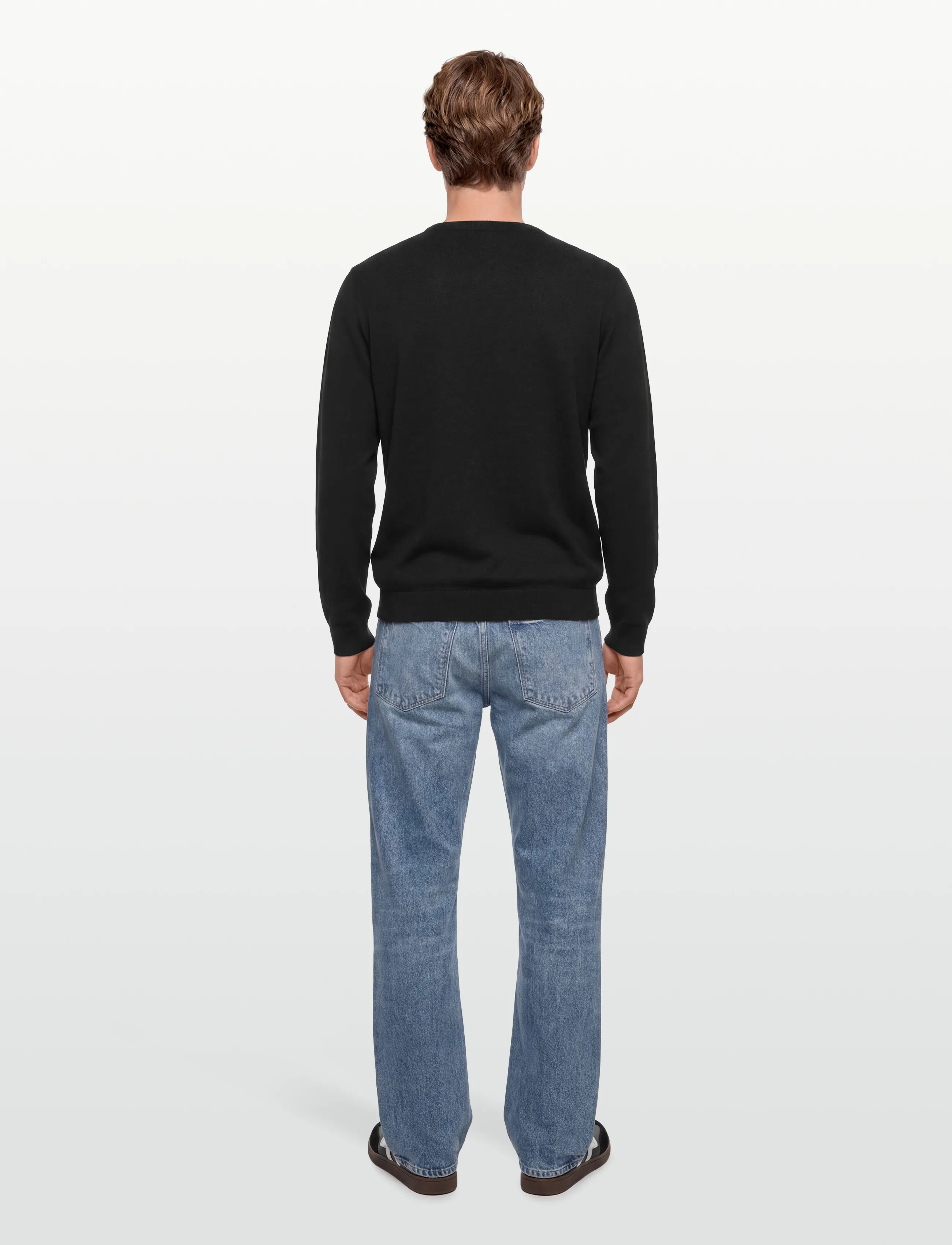 Lindbergh - O neck recycled yarn knit - rund hals - black - 4