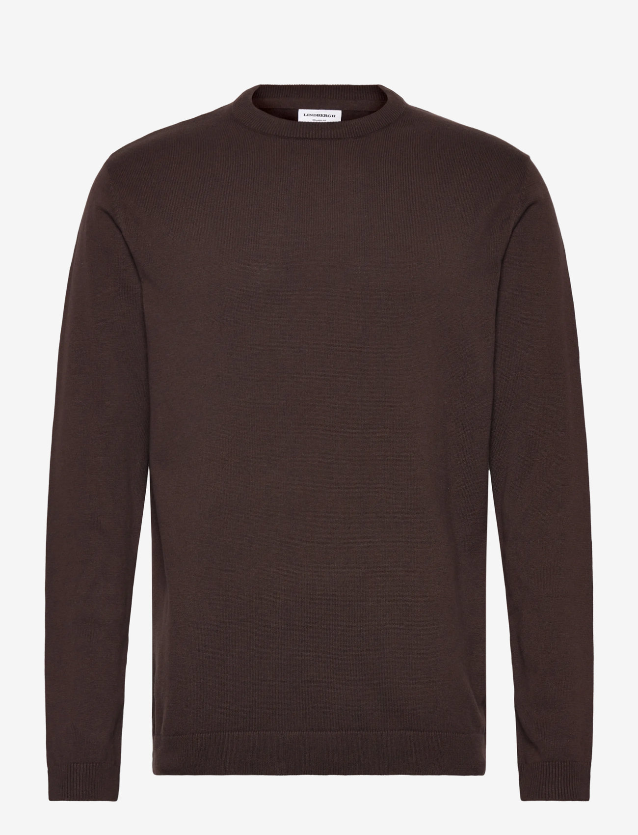 Lindbergh - O neck recycled yarn knit - rund hals - dk chocolate - 0