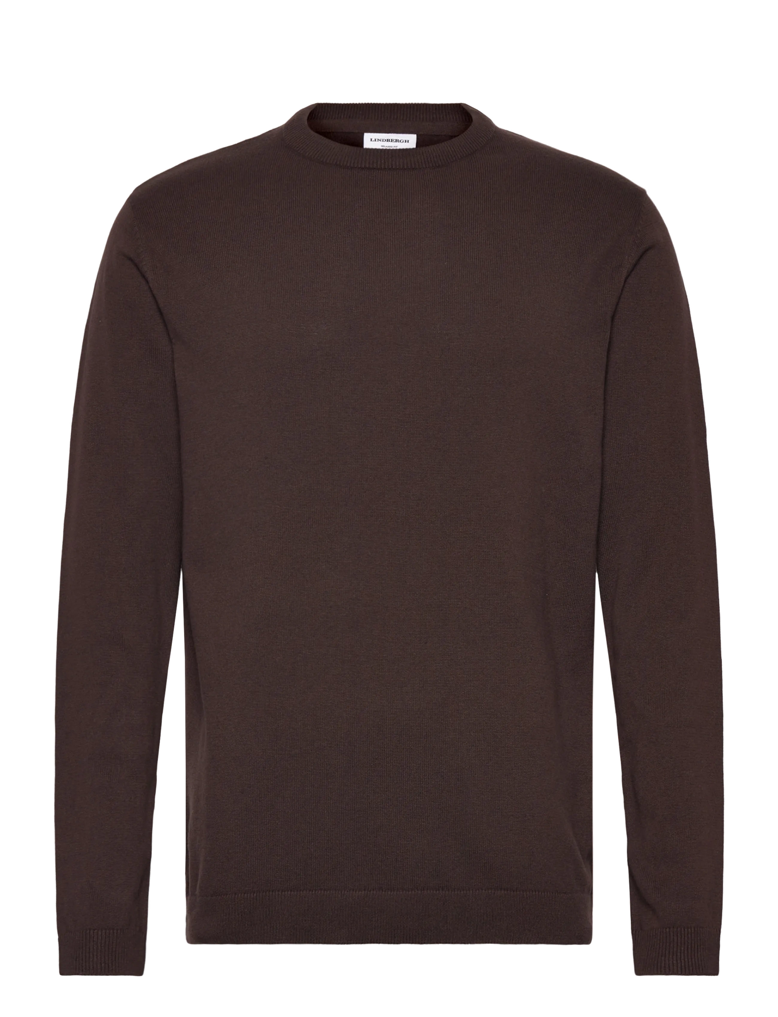 O neck recycled yarn knit - DK CHOCOLATE