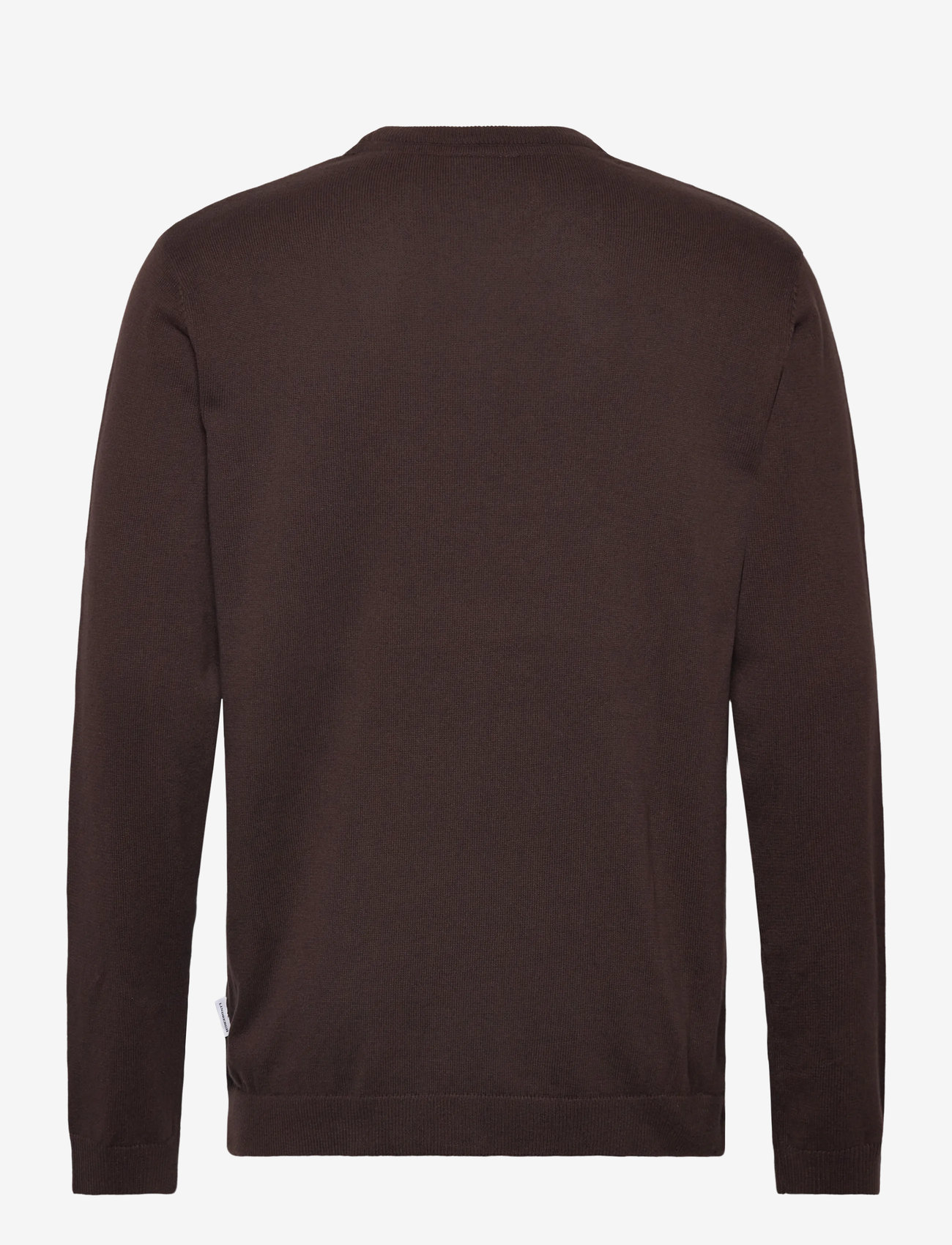 Lindbergh - O neck recycled yarn knit - rund hals - dk chocolate - 1