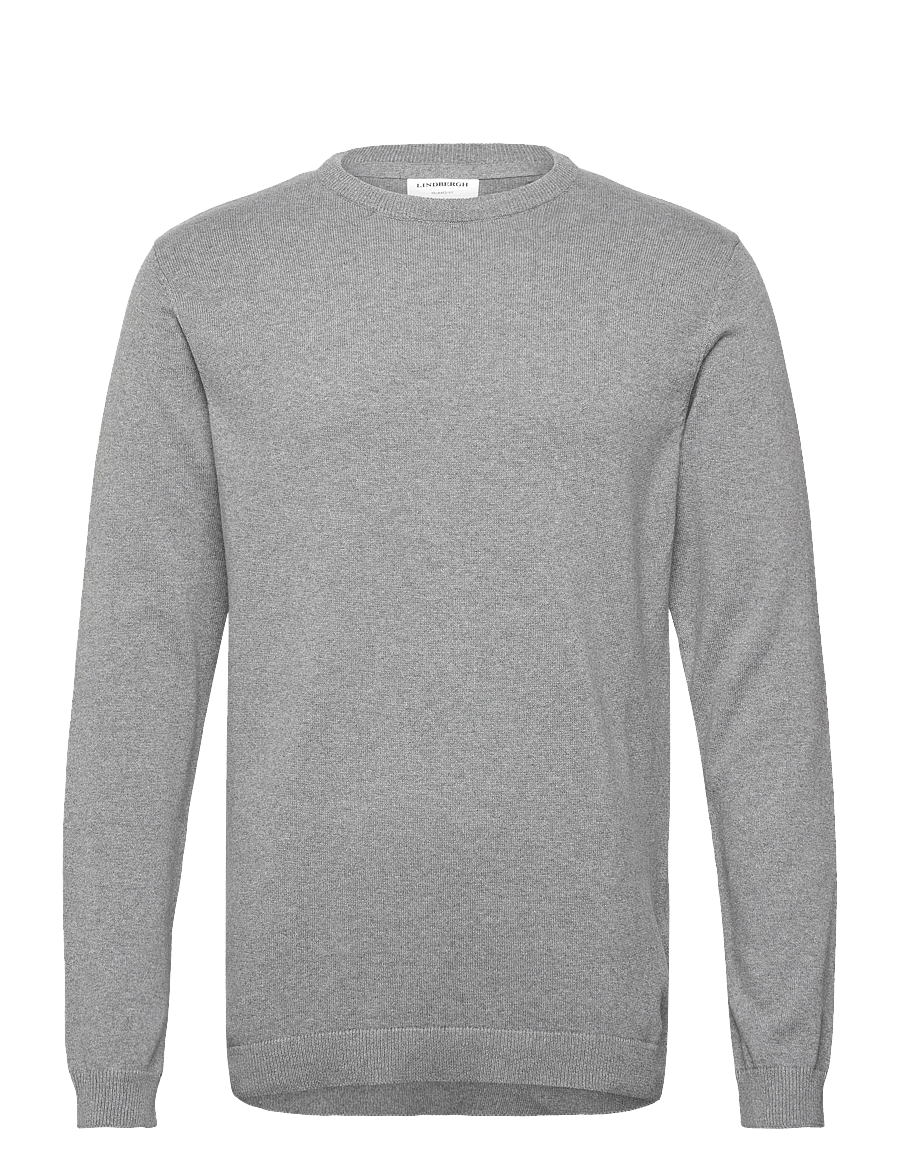 Lindbergh - O neck recycled yarn knit - rundhals - dk grey - 0