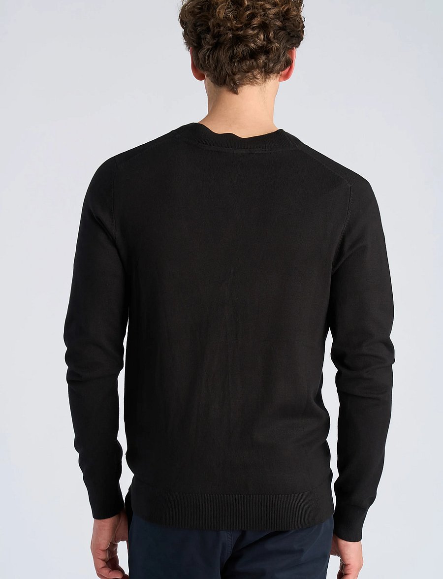Lindbergh - Ecovero v-neck button cardigan - cardigans - black - 4