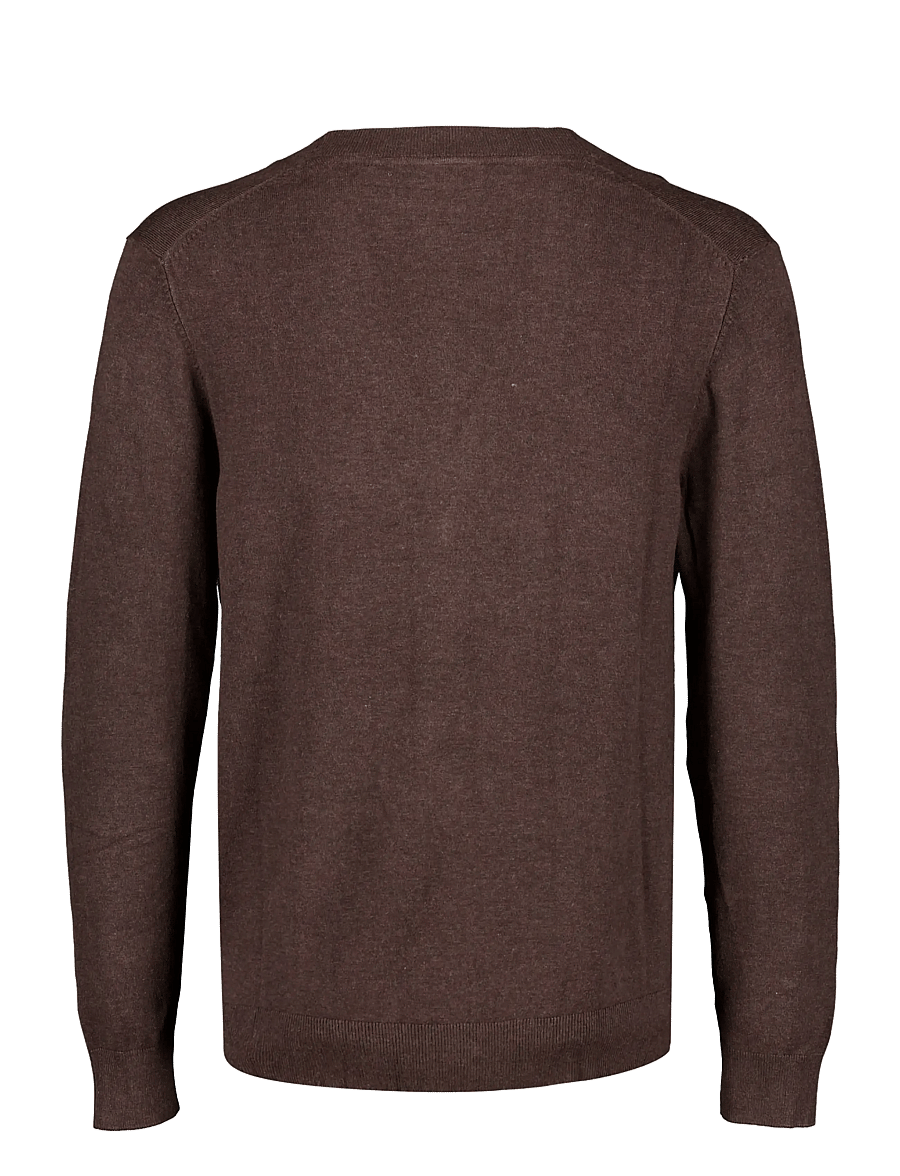 Lindbergh - Ecovero v-neck button cardigan - strickjacken - dk brown mel - 1