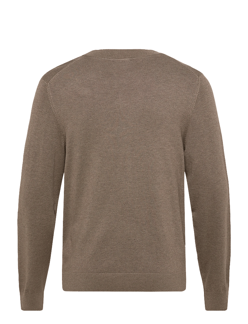 Lindbergh - Ecovero v-neck button cardigan - cardigans - dk sand mel - 2