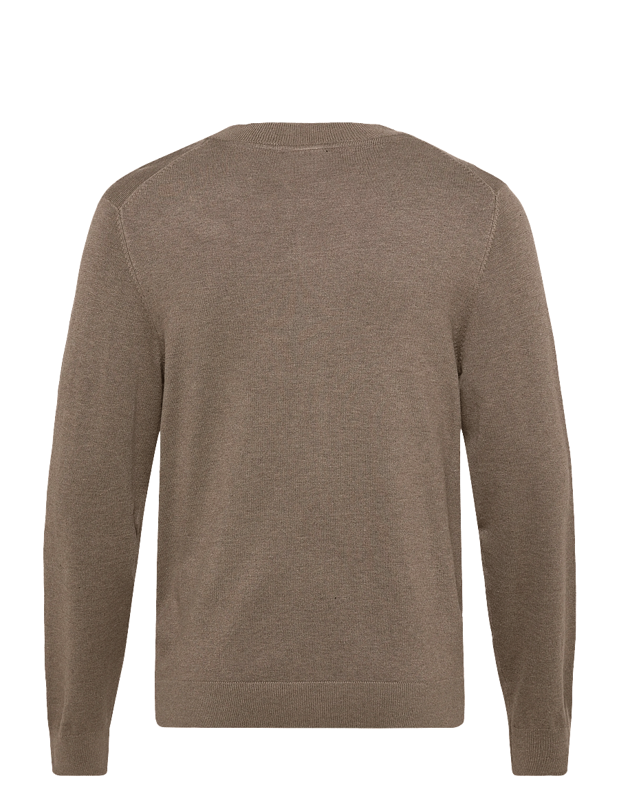 Lindbergh - Ecovero v-neck button cardigan - cardigans - dk sand mel - 2