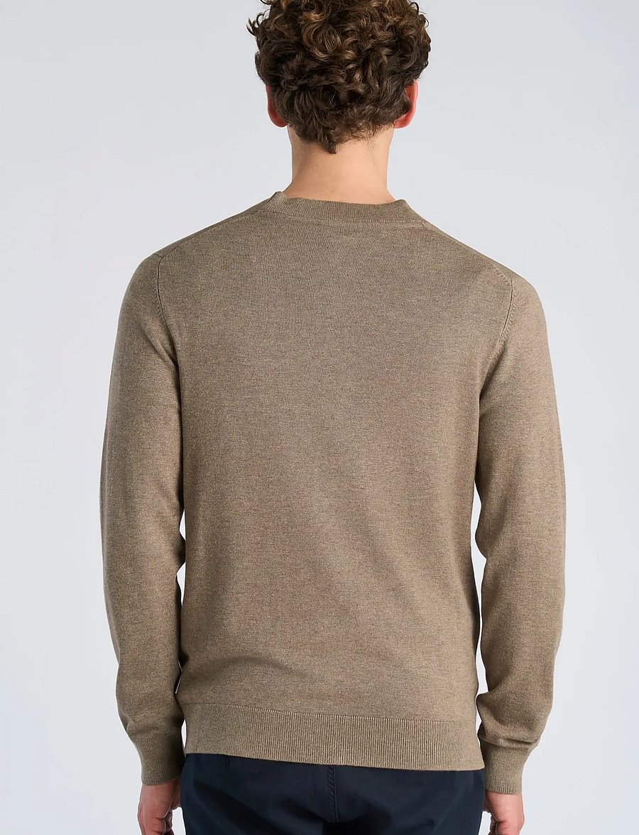 Lindbergh - Ecovero v-neck button cardigan - cardigans - dk sand mel - 4