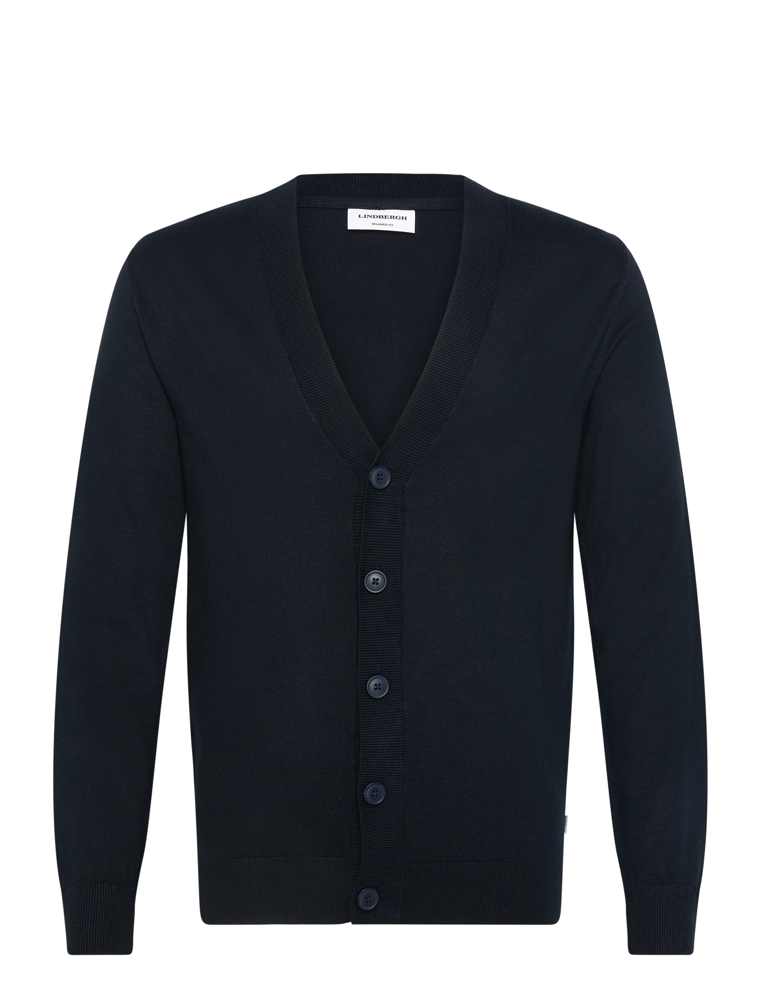 Lindbergh Ecovero v-neck button cardigan - Cardigans - NAVY / navy