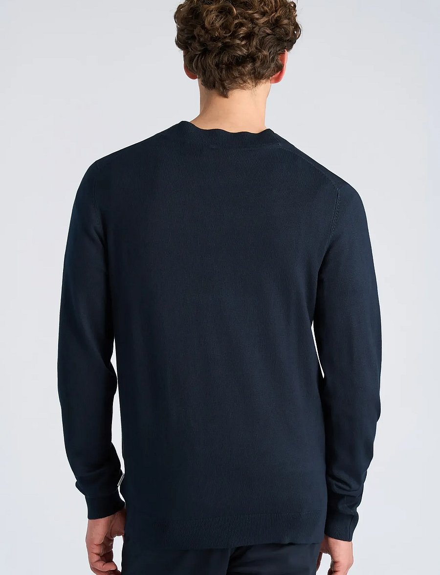 Lindbergh - Ecovero v-neck button cardigan - cardigans - navy - 4
