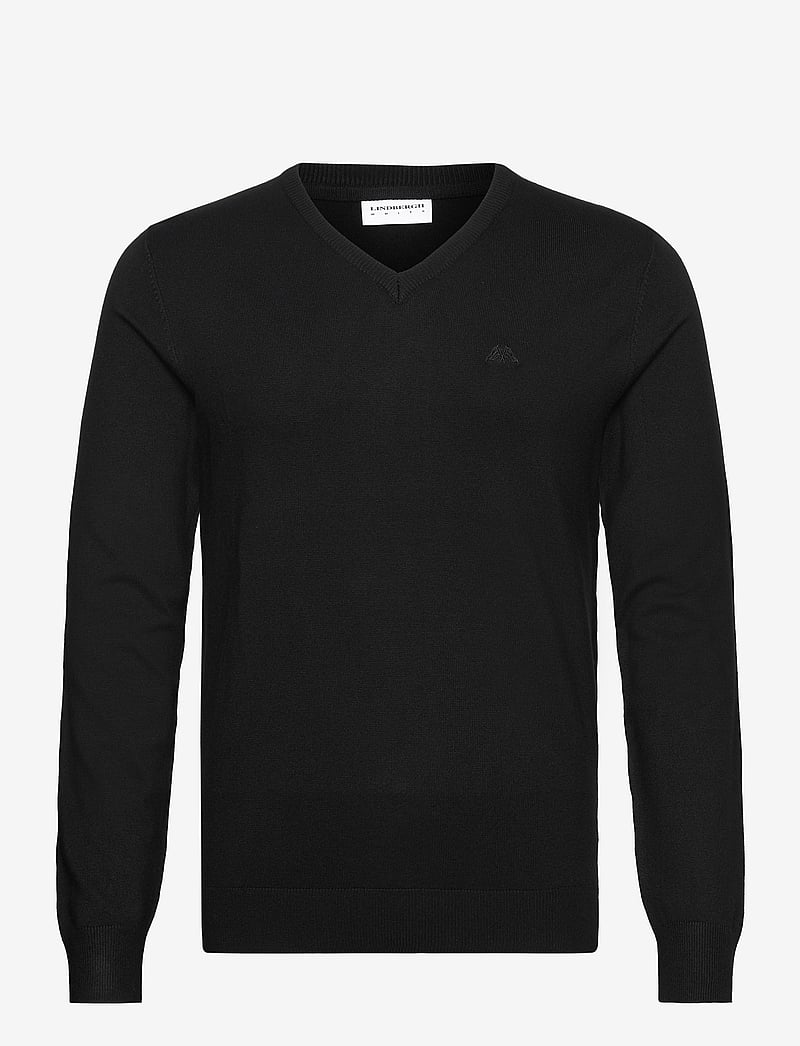 Lindbergh - Ecovero V-neck L/S knit - v-ausschnitt - black - 1